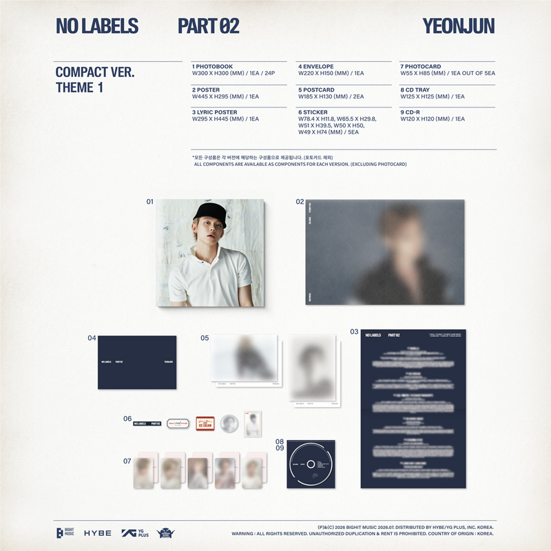 TXT - YEONJUN - 'NO LABELS: PART 02' (Compact ver.) (SIGNED)