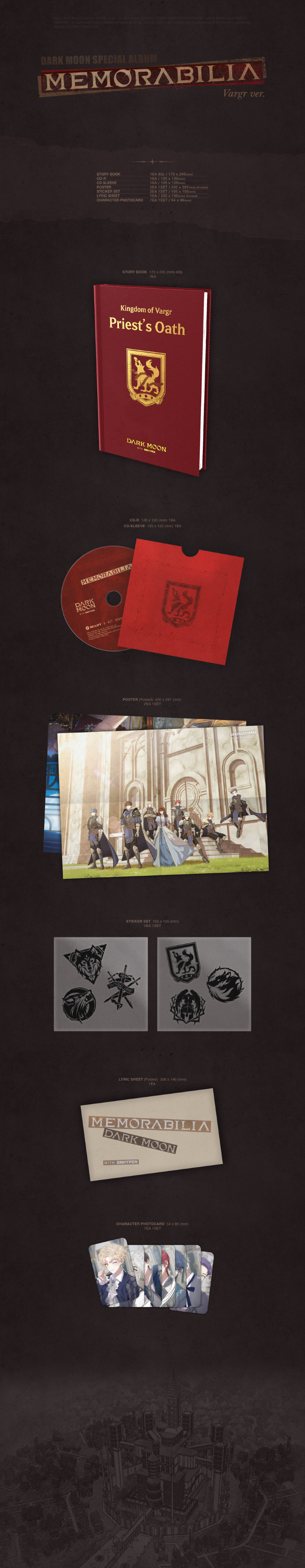 ENHYPEN - DARK MOON SPECIAL ALBUM 'MEMORABILIA' (Vargr Version) + Apple Music POB Logo Postcard