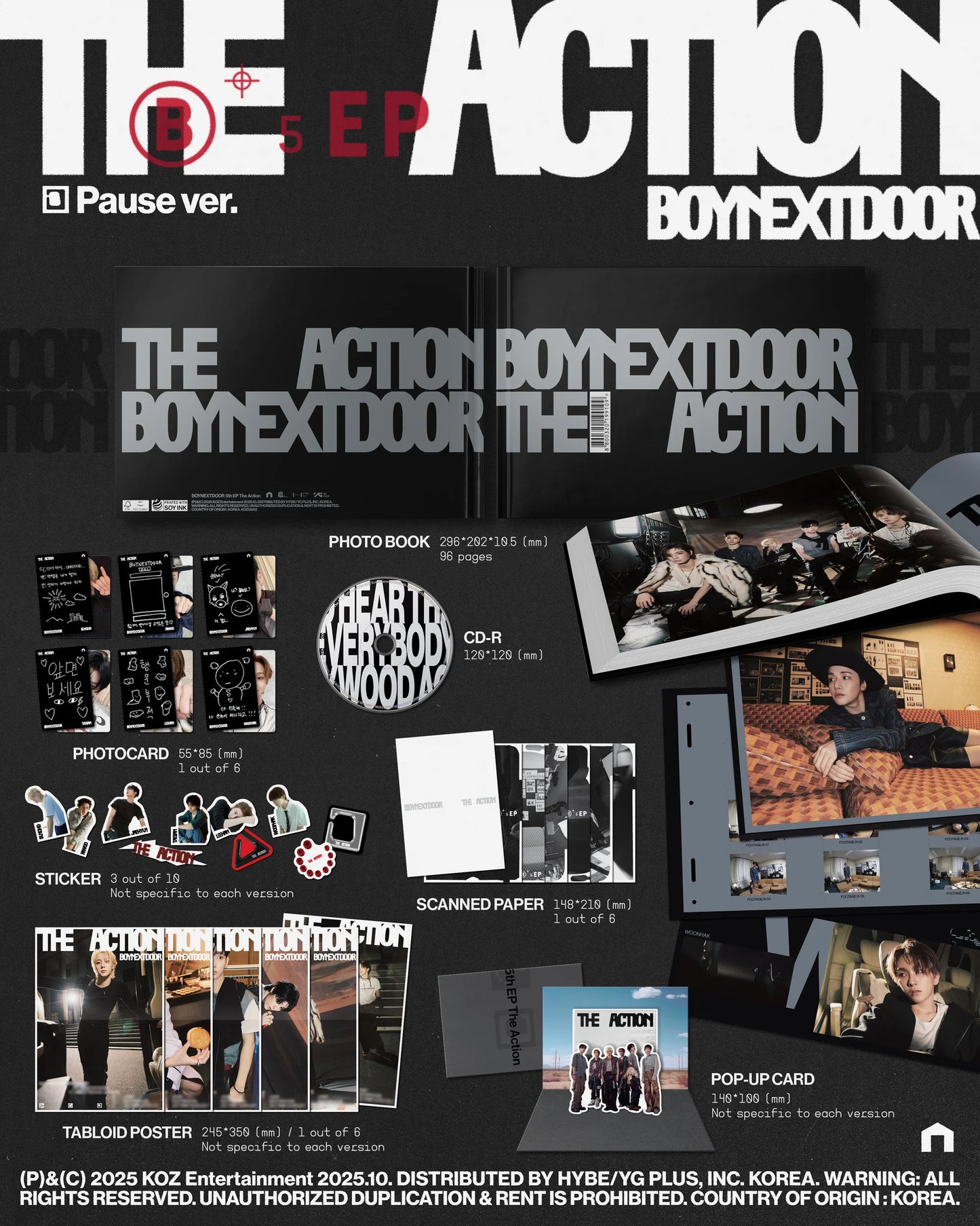 BOYNEXTDOOR - 5th EP 'The Action' (Photobook ver.) + Apple Music Photocard POB