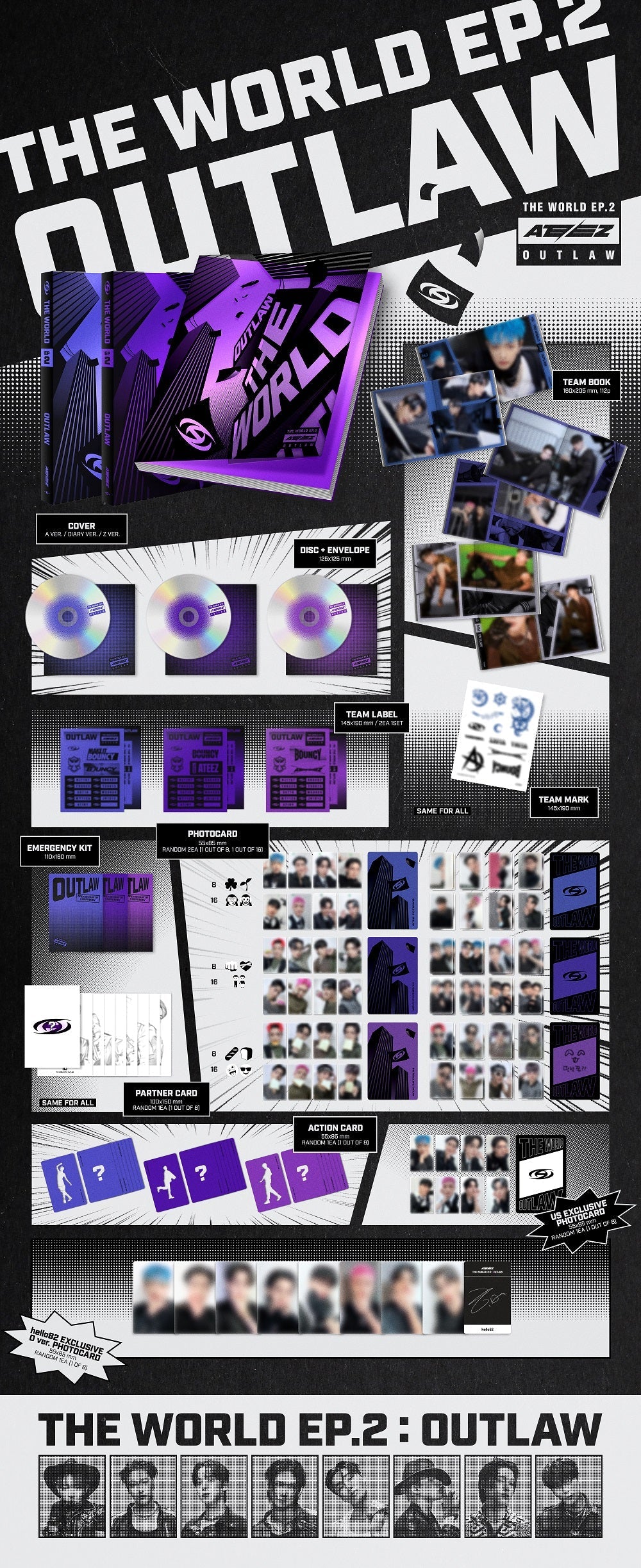 ATEEZ 에이티즈 - 9th Mini-Album 'THE WORLD EP.2 : OUTLAW' (US Version) (Pop-up Exclusive)