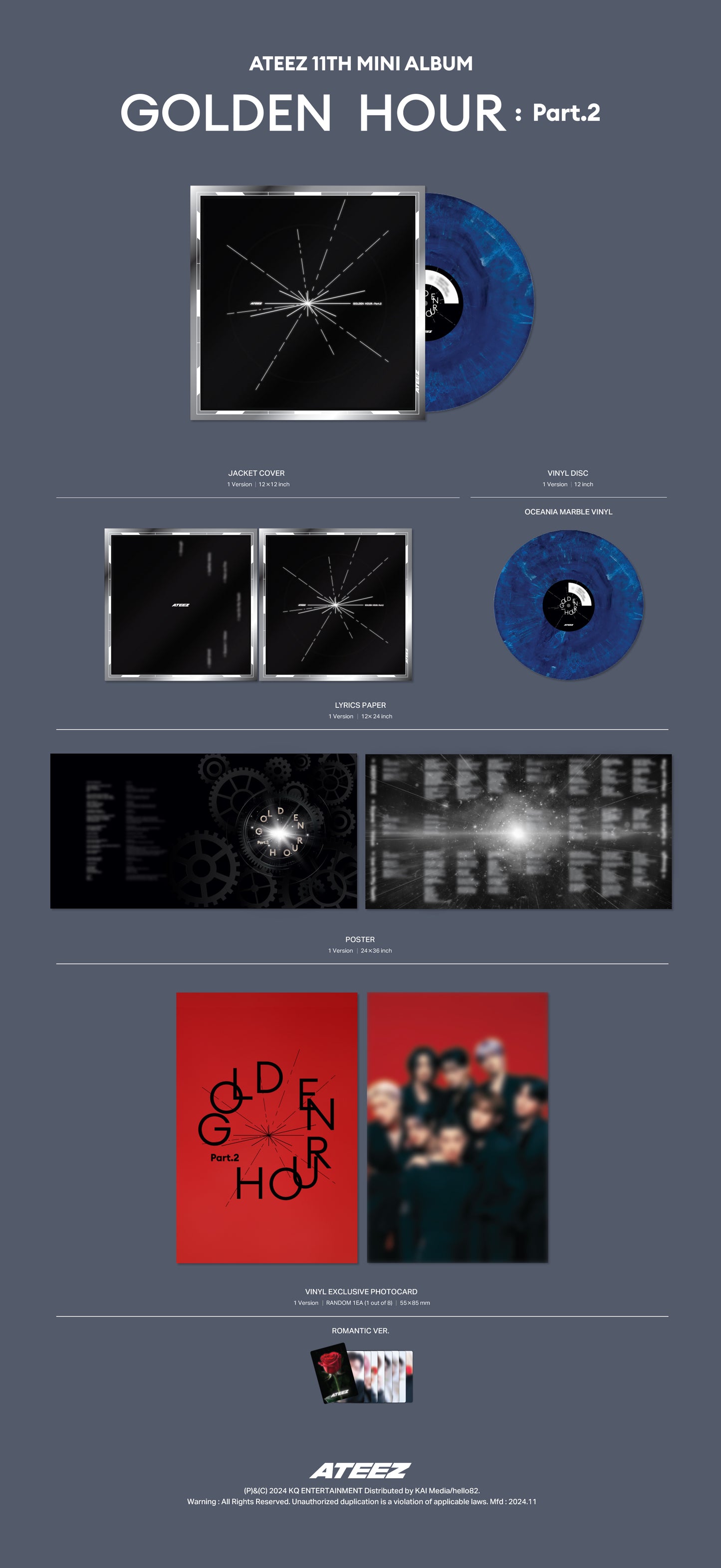 ATEEZ 에이티즈 - 'GOLDEN HOUR : Part 2' (Vinyl Version) (US Pop-up Exclusive)