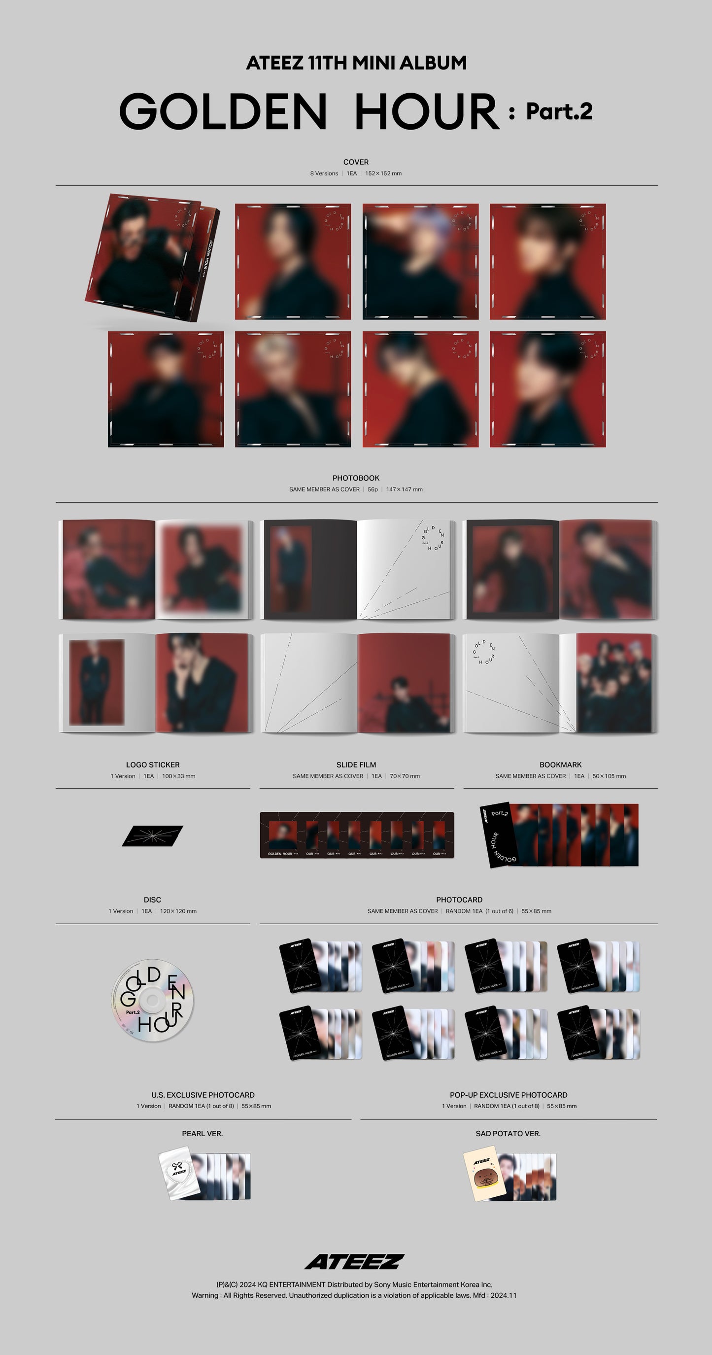 ATEEZ 에이티즈 - 'GOLDEN HOUR : Part 2' (Digipak Version) (US Pop-up Exclusive)