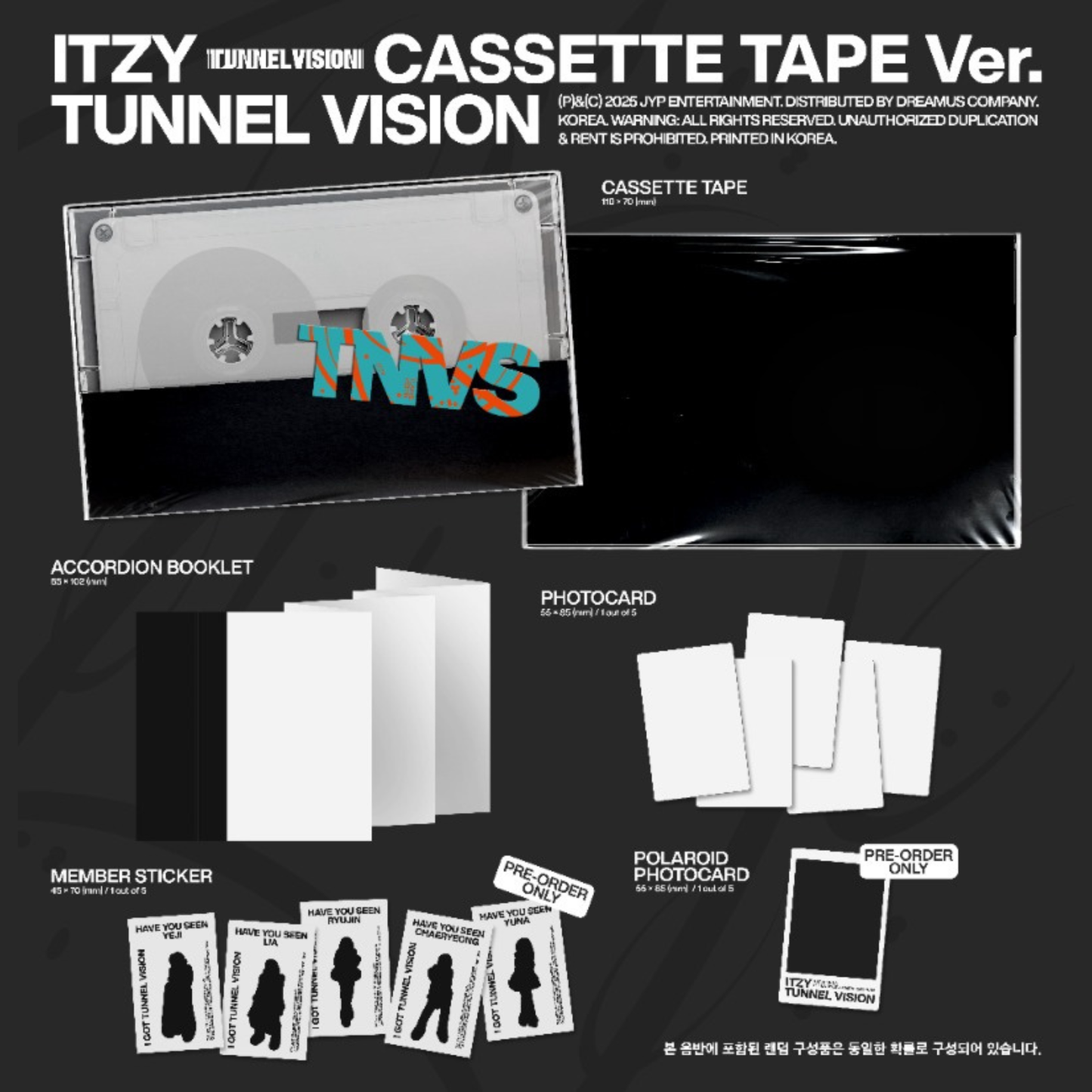 ITZY - 11th Mini Album 'TUNNEL VISION' (Cassette Tape Ver.)