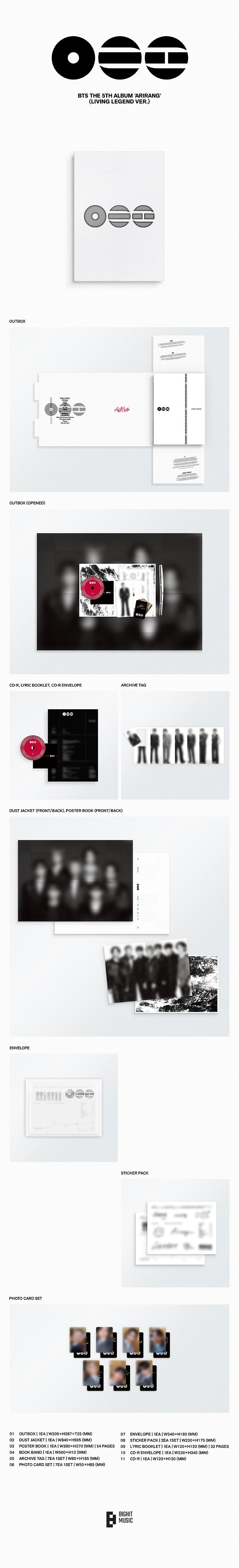 BTS - 5th Album 'ARIRANG' (Living Legend ver.) + Soundwave Photocard POB