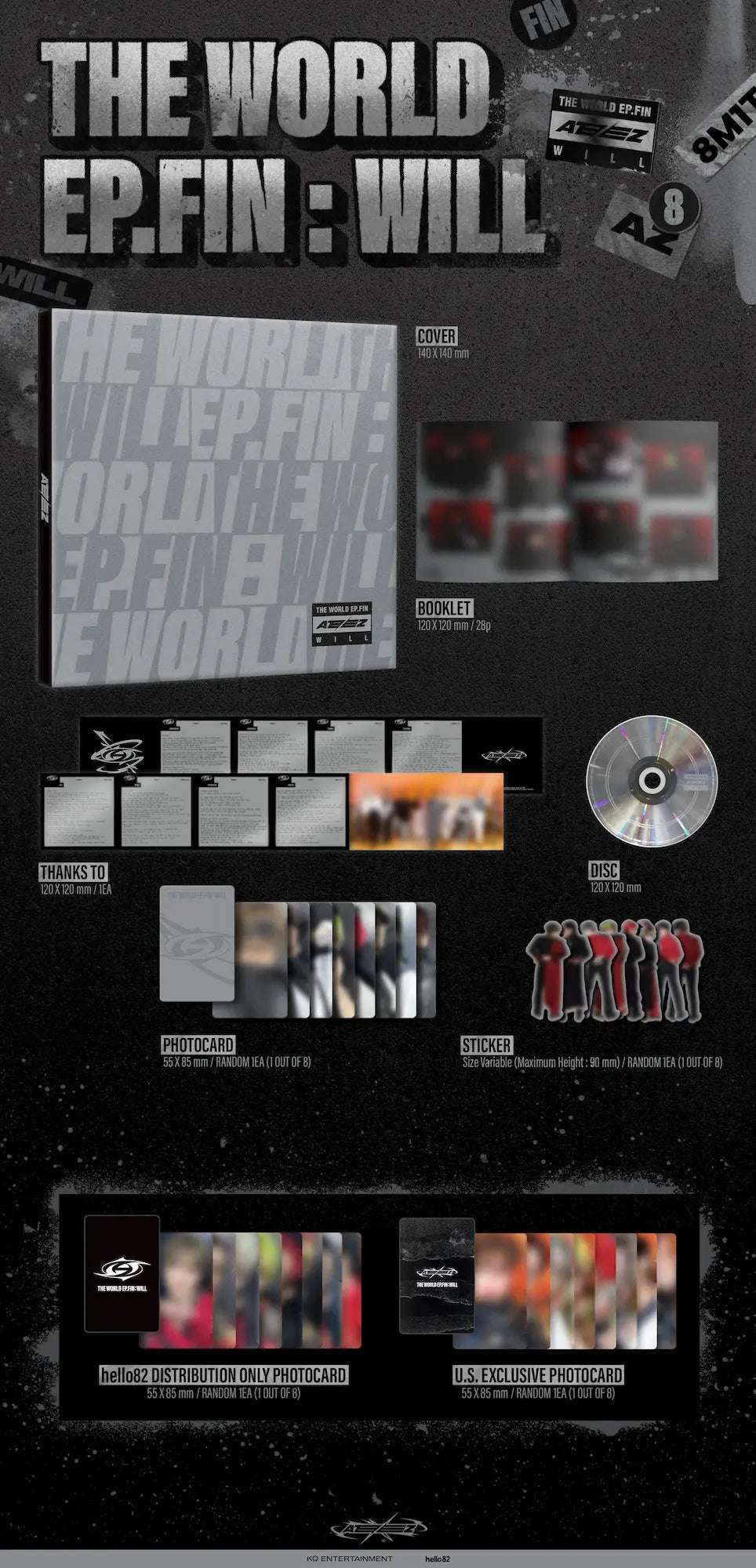 ATEEZ 에이티즈 - 10th Mini-Album 'THE WORLD EP.FIN : WILL' (Digipak) (US Version)