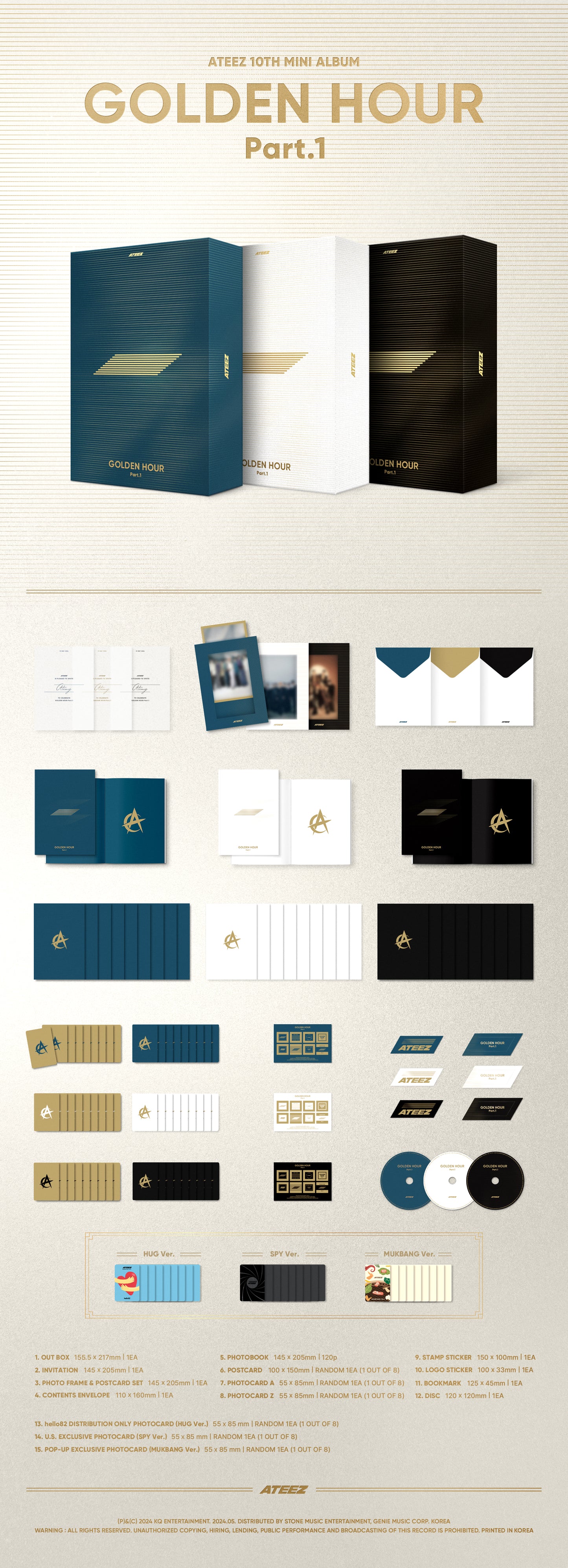 ATEEZ 에이티즈 - 'GOLDEN HOUR : Part 1' (Box Set Version) (US Pop-up Exclusive)