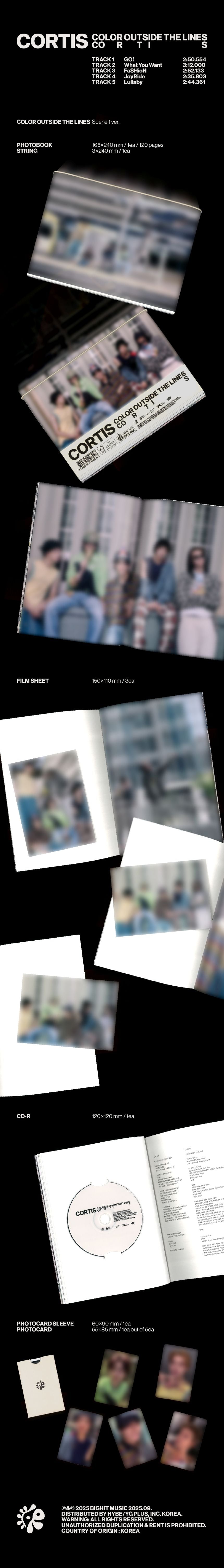 CORTIS - The 1st EP 'COLOR OUTSIDE THE LINES' (Standard version) + Apple Music Photocard POB
