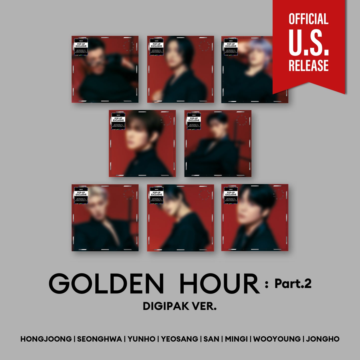 ATEEZ 에이티즈 - 'GOLDEN HOUR : Part 2' (Digipak Version) (US Pop-up Exclusive)