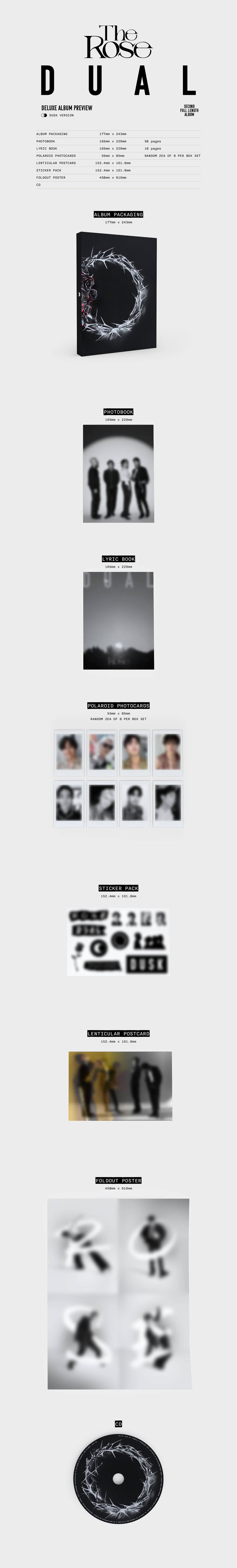 THE ROSE - 2nd Full Album 'DUAL' (Deluxe Box Album) (DUSK Version)