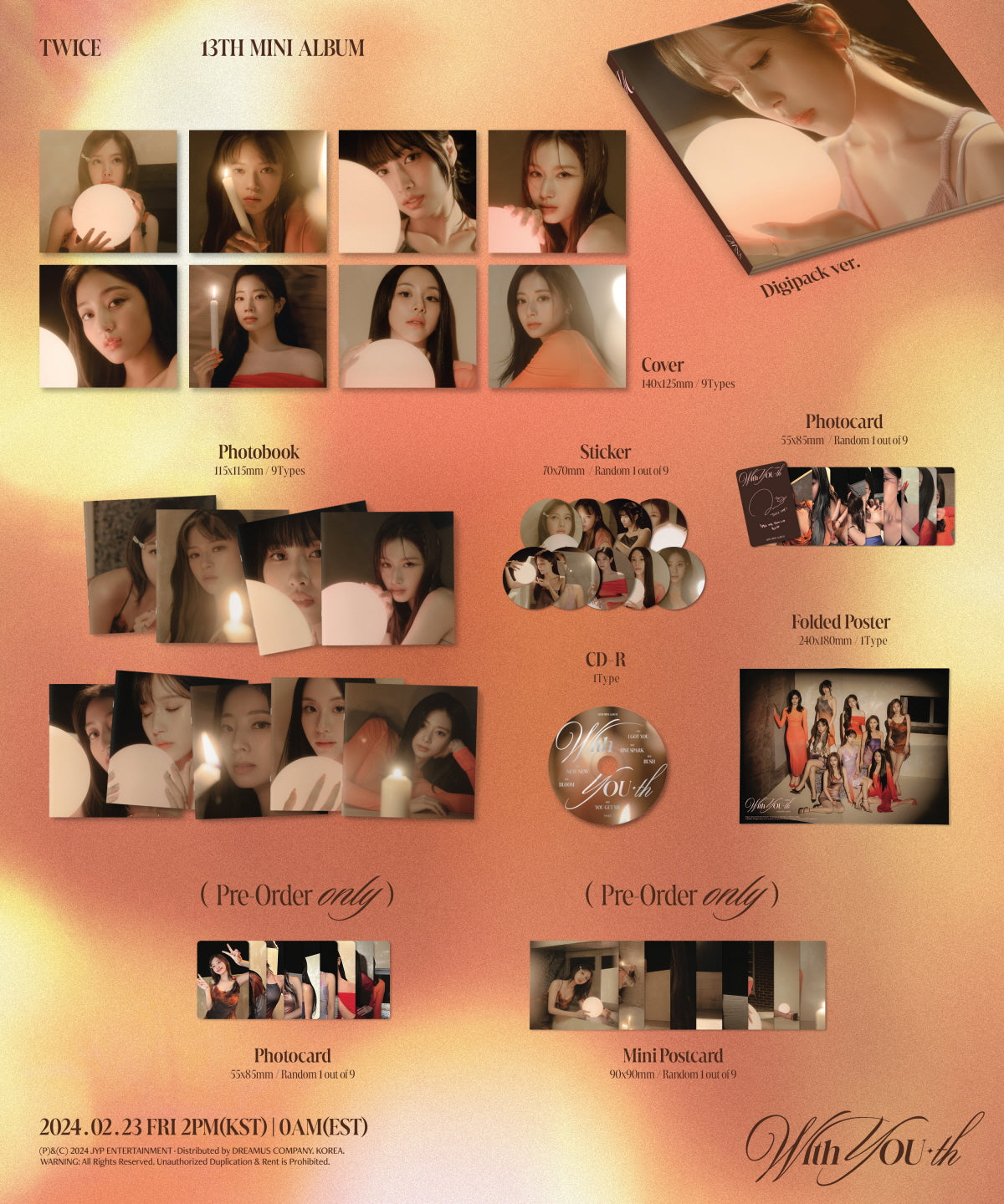 TWICE - 13th Mini-Album 'With YOU-th' (Digipack Version)