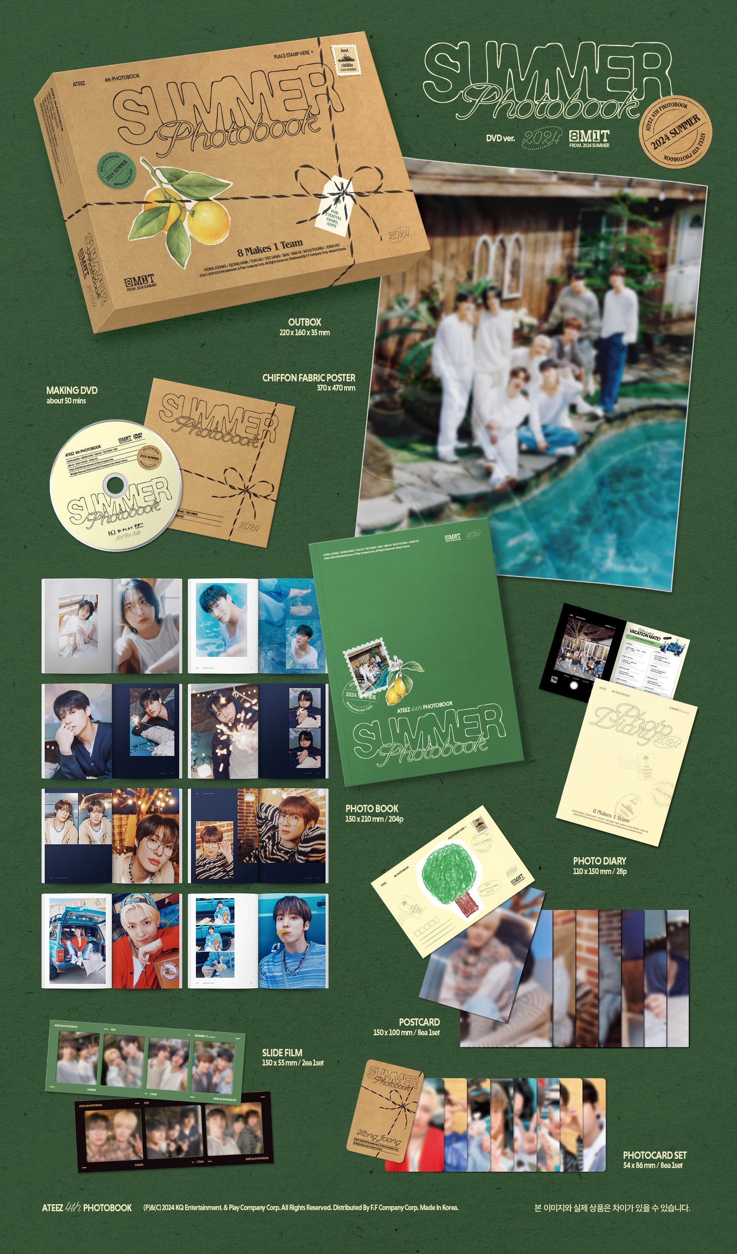 ATEEZ 에이티즈 - 2024 Summer Photobook (DVD Version) + Makestar POB Unit Photocard