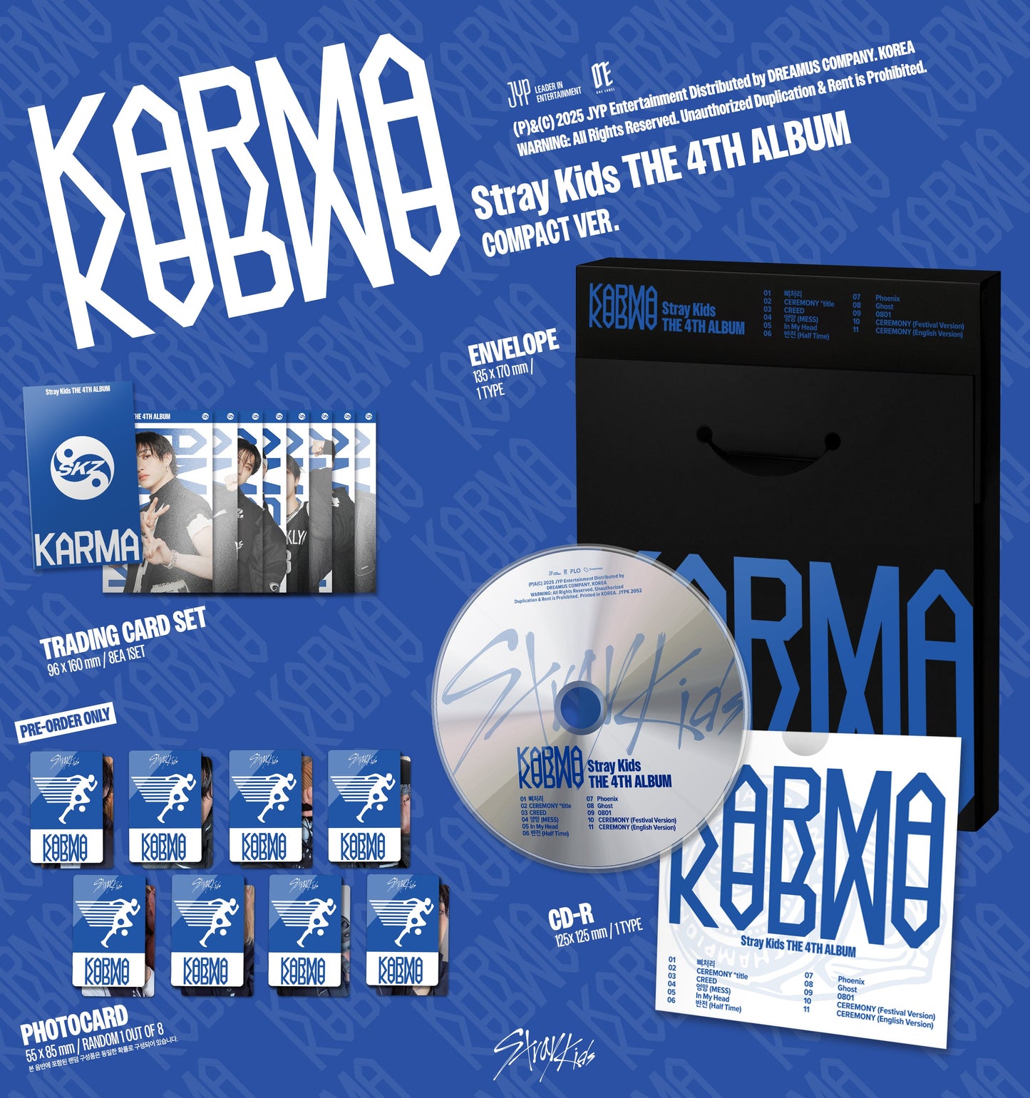 STRAY KIDS - 4th Full Album 'KARMA' (COMPACT ver.) + JYP SHOP POB