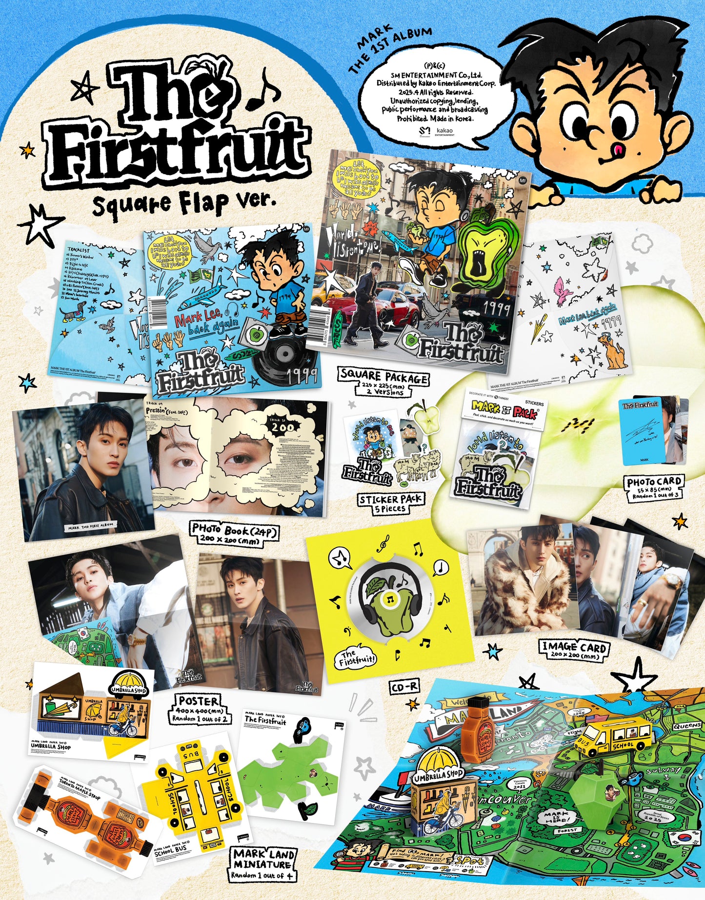 NCT - MARK - 1st Album 'The Firstfruit' (Square Flap Version)