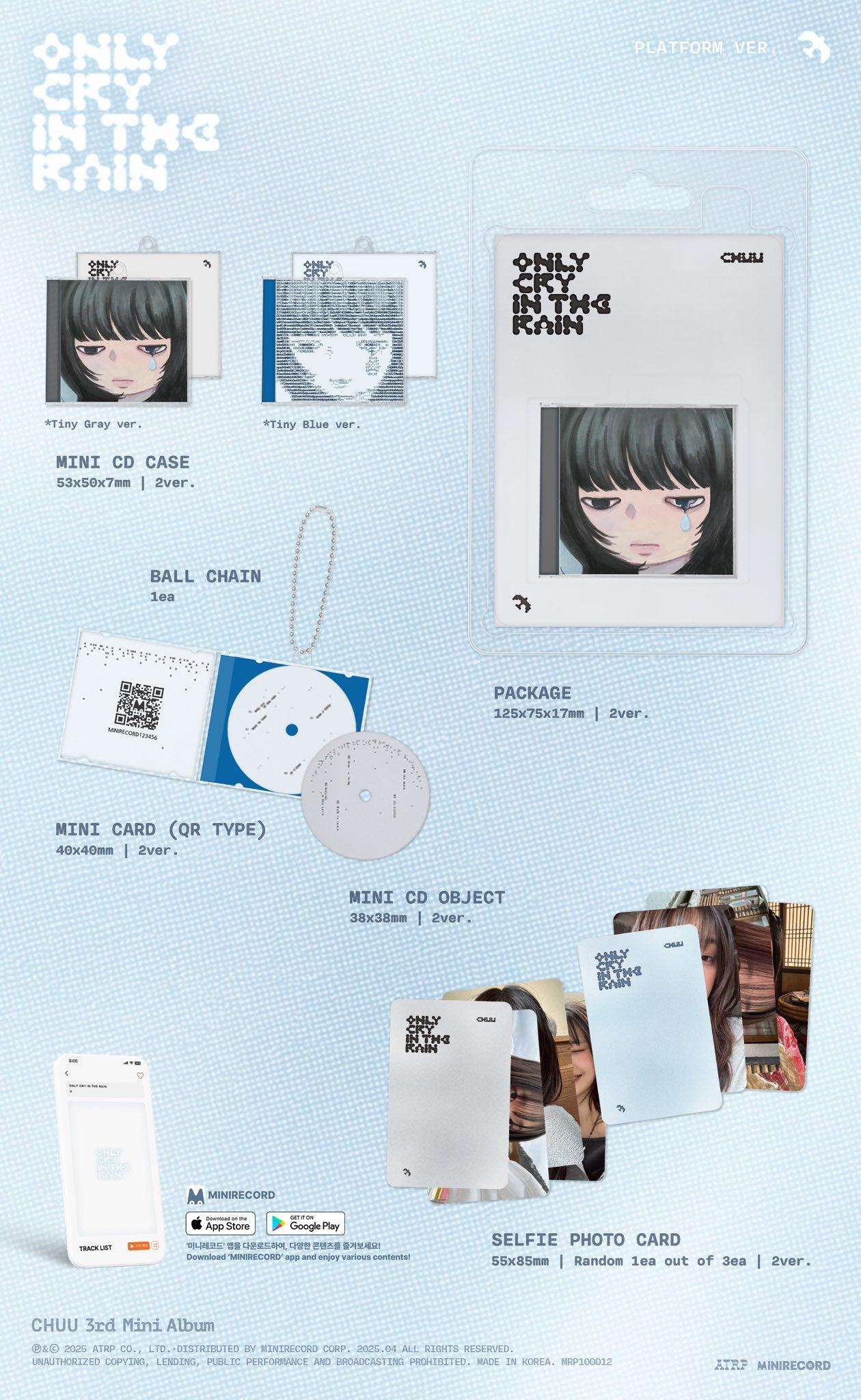 CHUU - 3rd Mini-Album 'Only cry in the rain' (Platform Version)