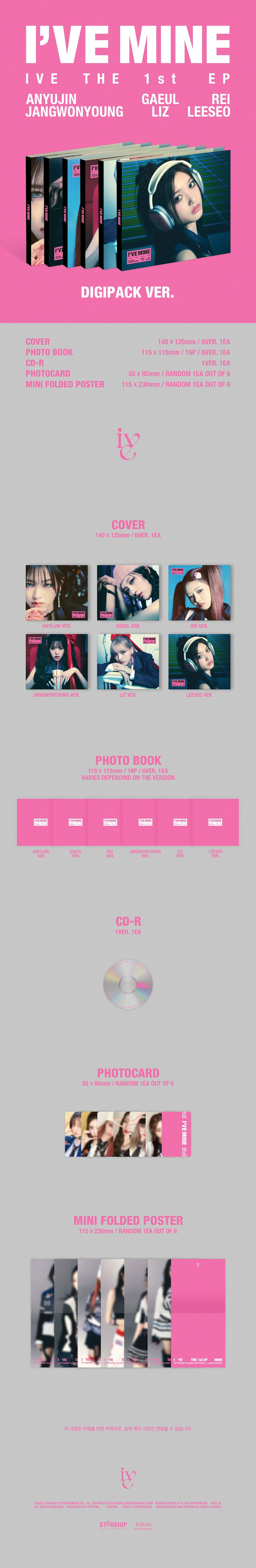 IVE - 1st Mini-Album 'I'VE MINE' (Digipack Version)