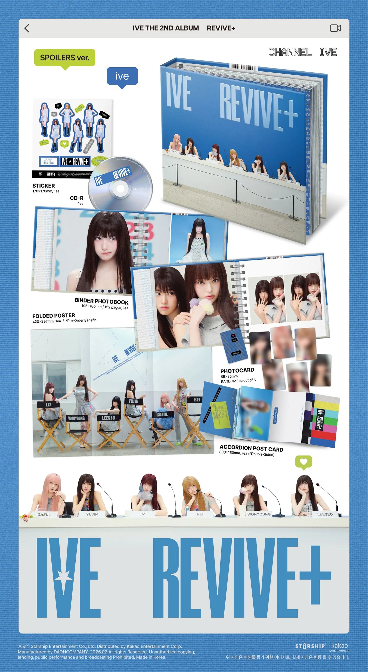 IVE - 2nd Album 'REVIVE+' (SPOILERS ver.) + Apple Music Photocard POB