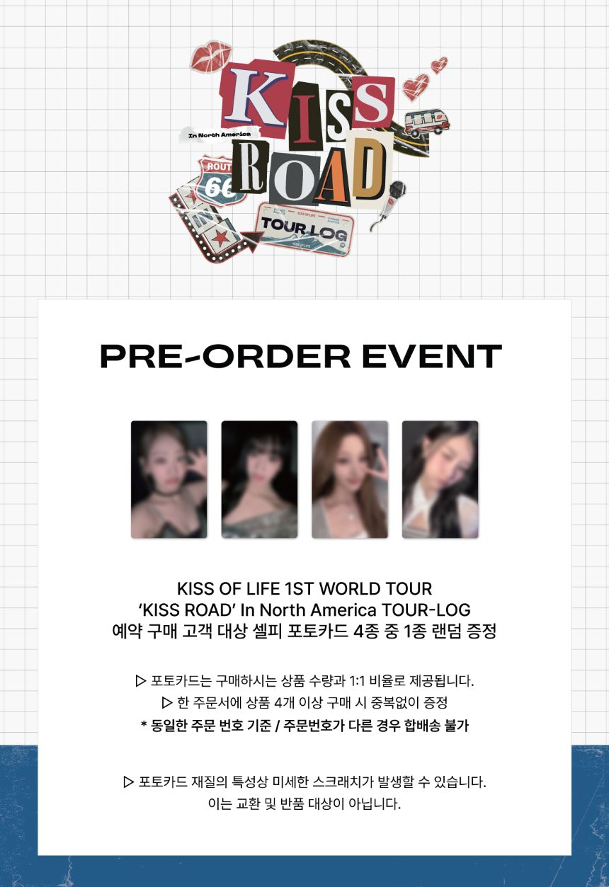 KISS OF LIFE - 1ST WORLD TOUR 'KISS ROAD' In North America TOUR-LOG + POB Photocard
