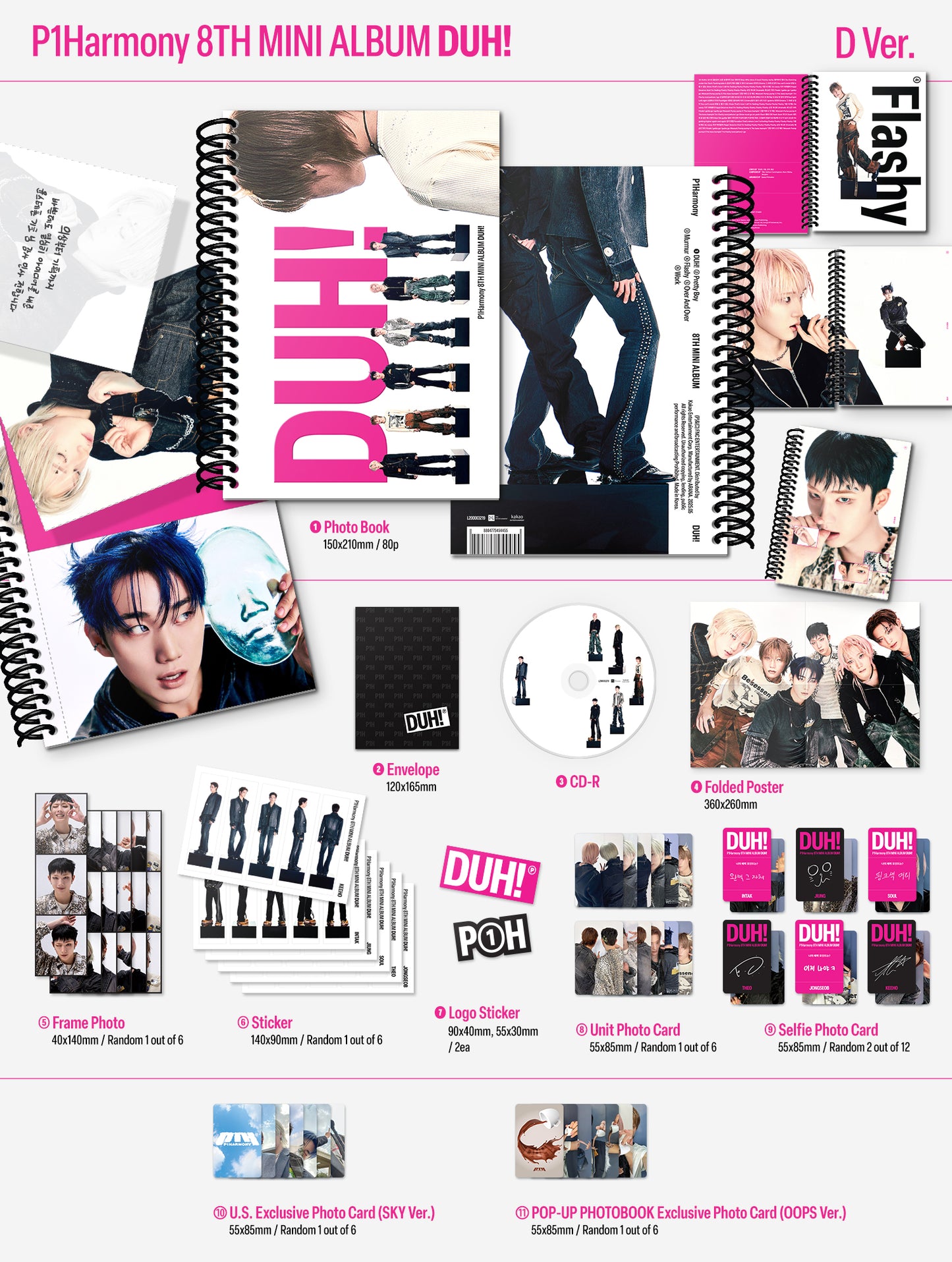 P1Harmony - 8th Mini-Album 'DUH!' (Photobook Version) (POP-UP Exclusive)