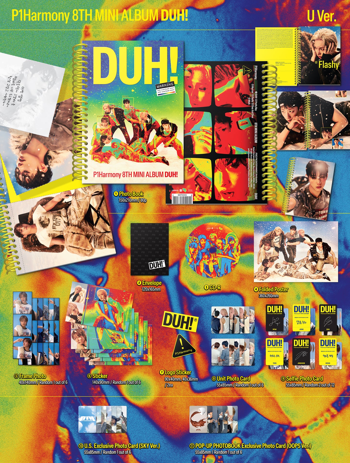 P1Harmony - 8th Mini-Album 'DUH!' (Photobook Version) (POP-UP Exclusive)