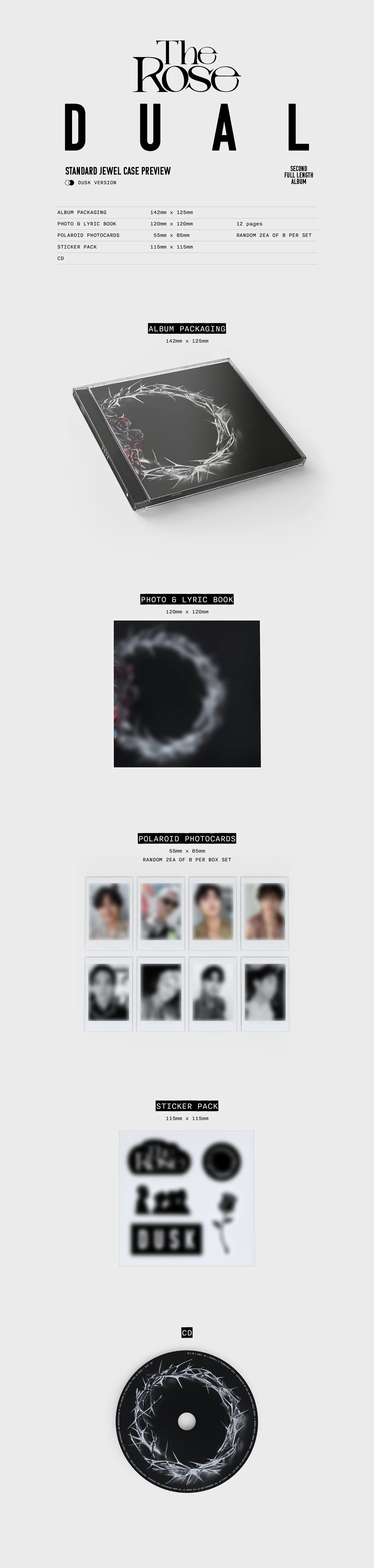 THE ROSE - 2nd Full Album 'DUAL' (Jewel Case) (DUSK Version)