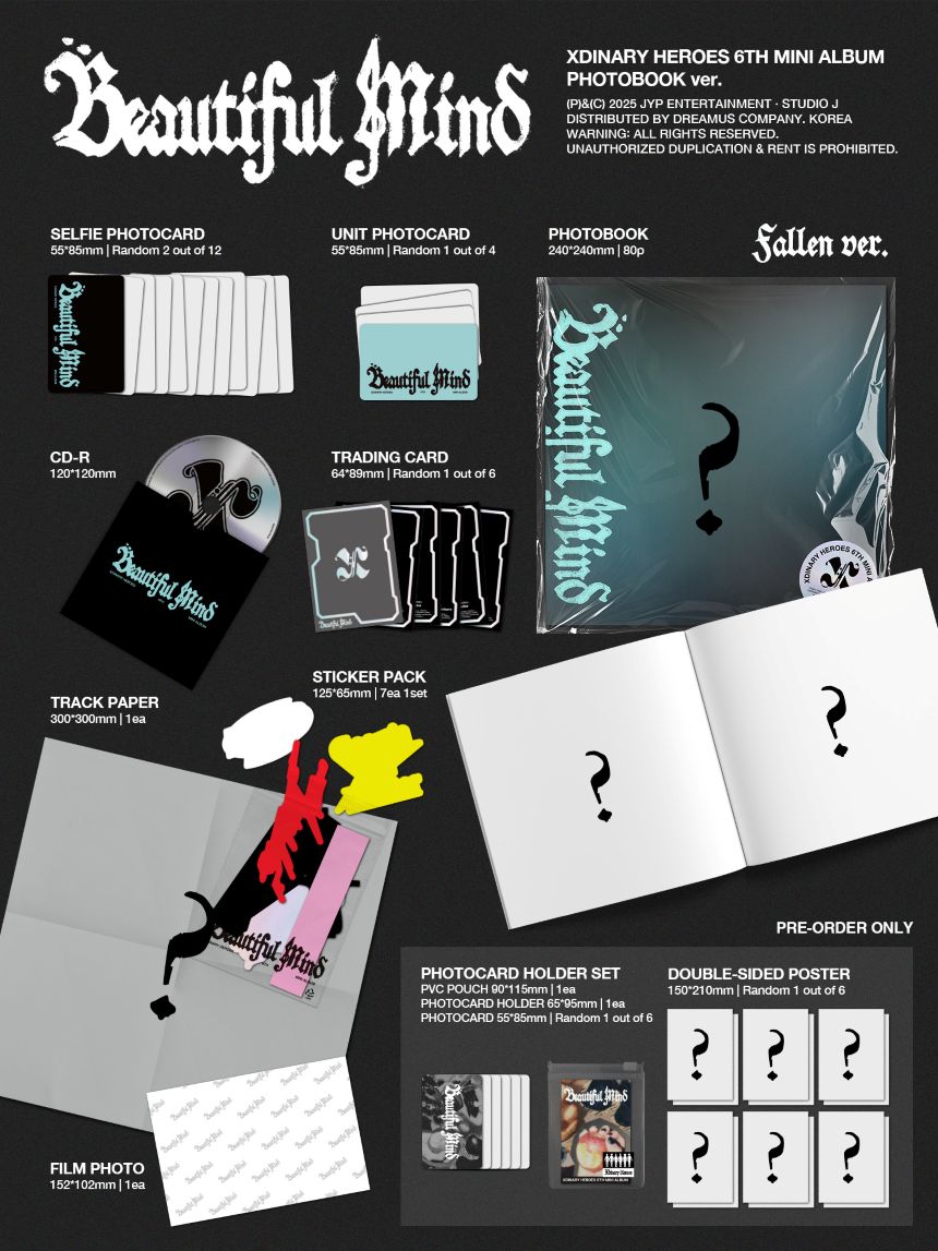 Xdinary Heroes - The 6th Mini-Album 'Beautiful Mind' (Photobook Version) + POB Photocard