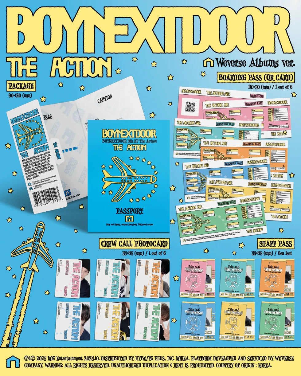 BOYNEXTDOOR - 5th EP 'The Action' (Weverse Album ver.) + Apple Music LOGO Magnet POB