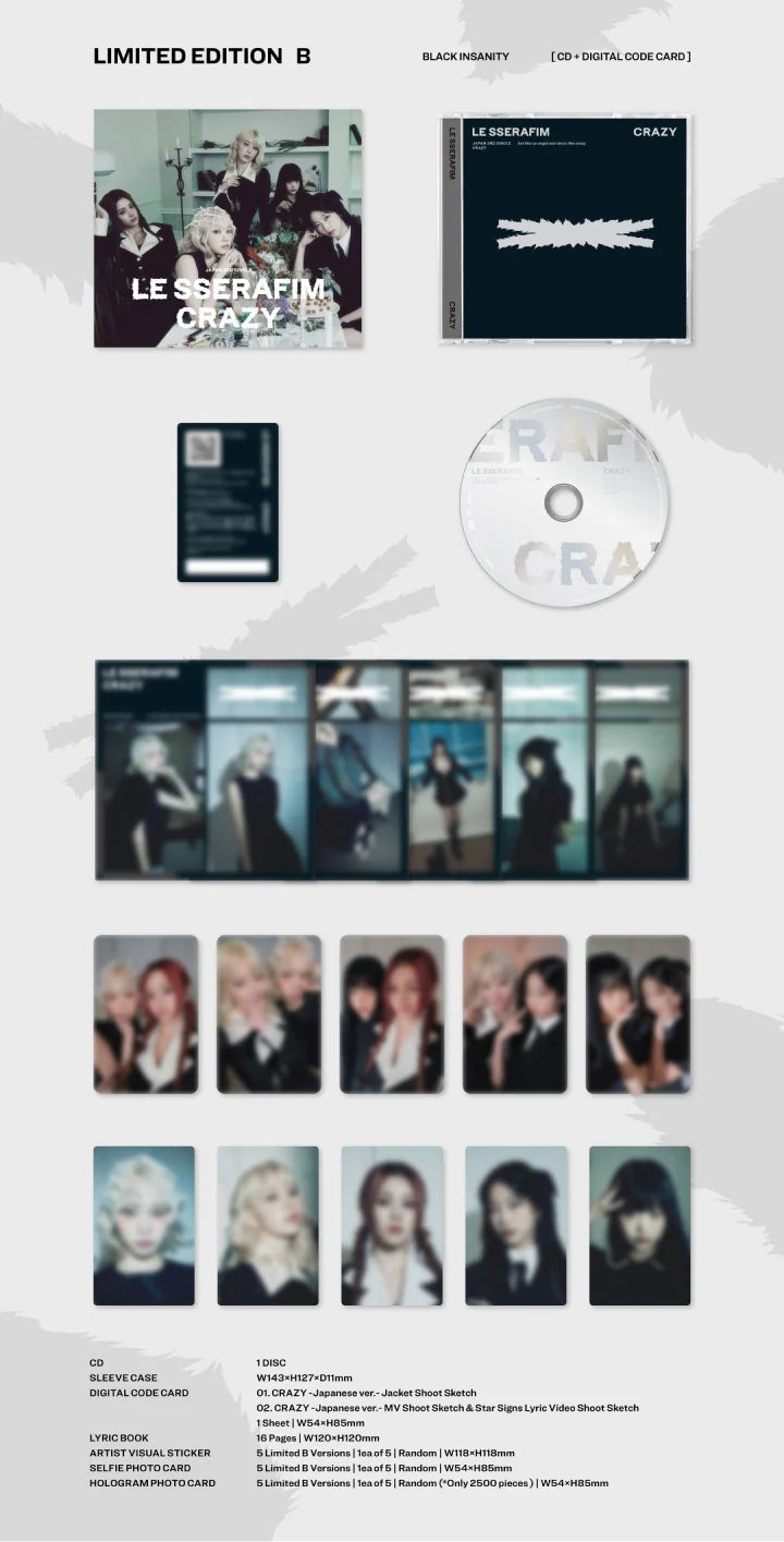LE SSERAFIM - 3rd Japanese Single 'CRAZY' (Limited B Version)