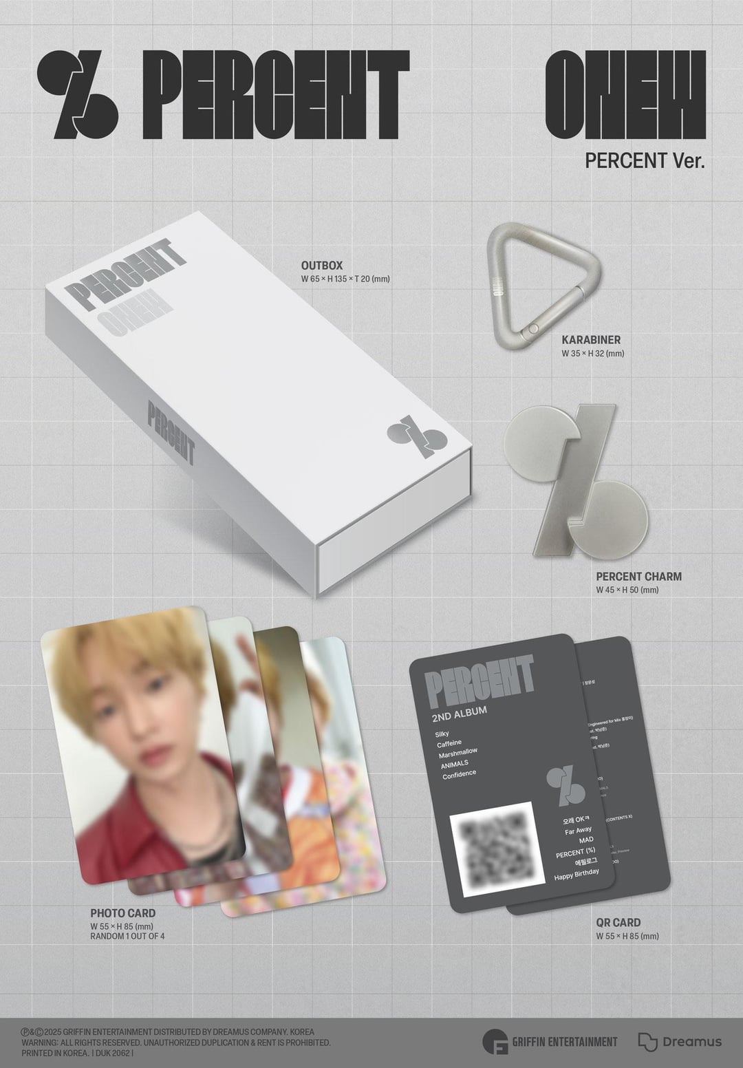 SHINee - ONEW - 2nd Album 'Percent' (PERCENT ver.) + Apple Music Photocard POB