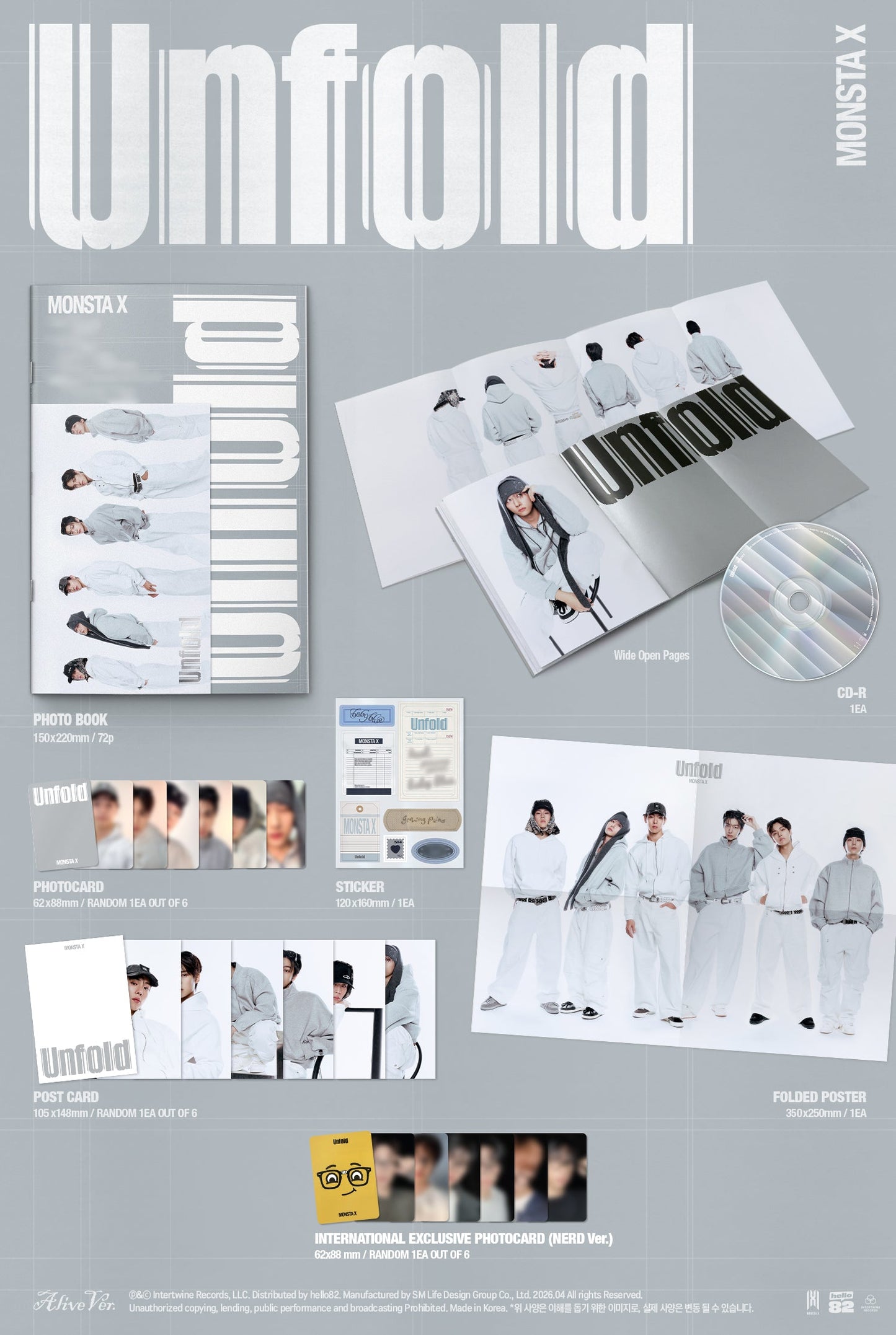 MONSTA X - 'Unfold' (Standard ver.) (RANDOM MEMBER SIGNED)