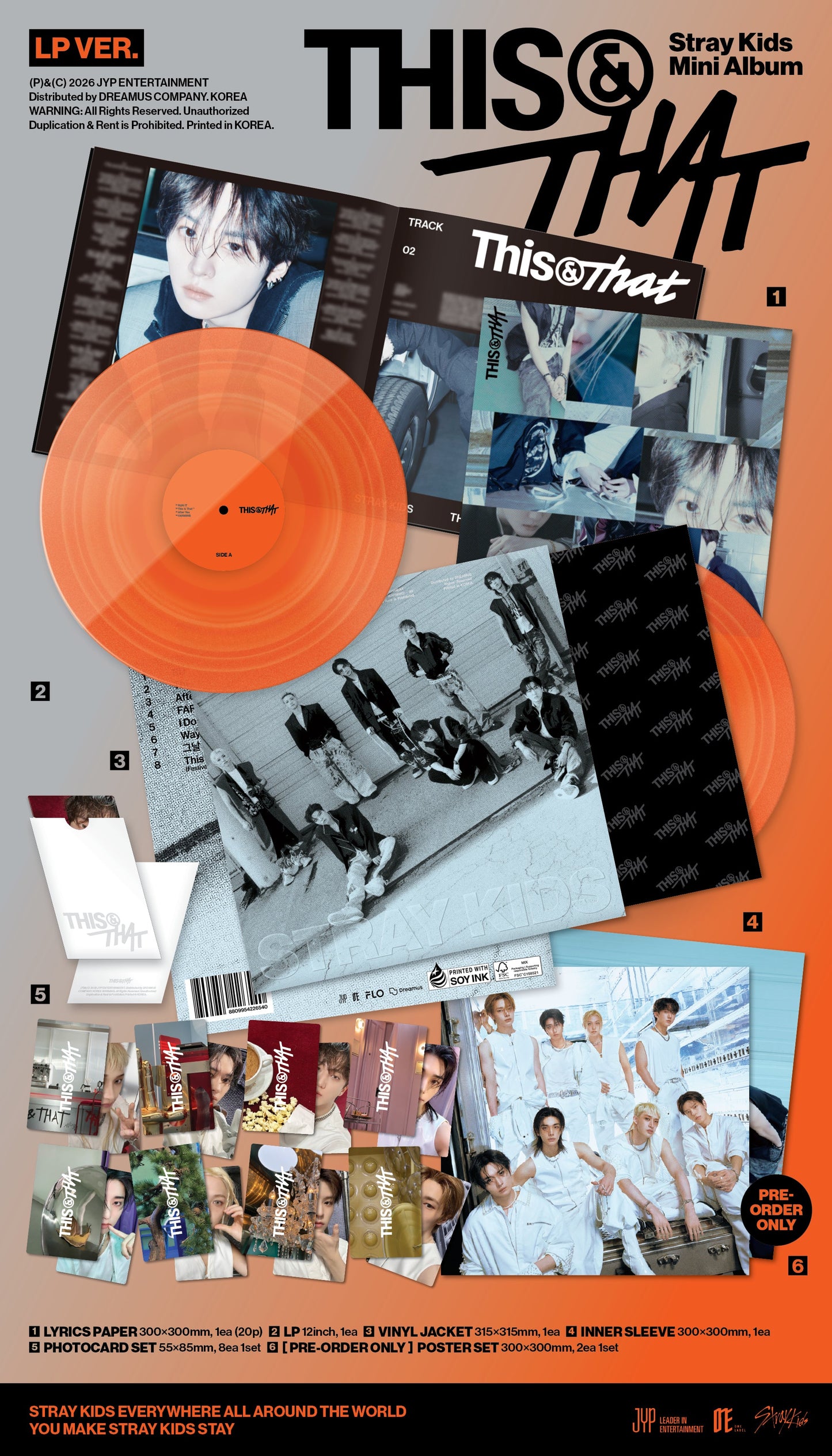 STRAY KIDS - 10th Mini Album 'THIS & THAT' (LP ver.) + SOUNDWAVE Photocard POB