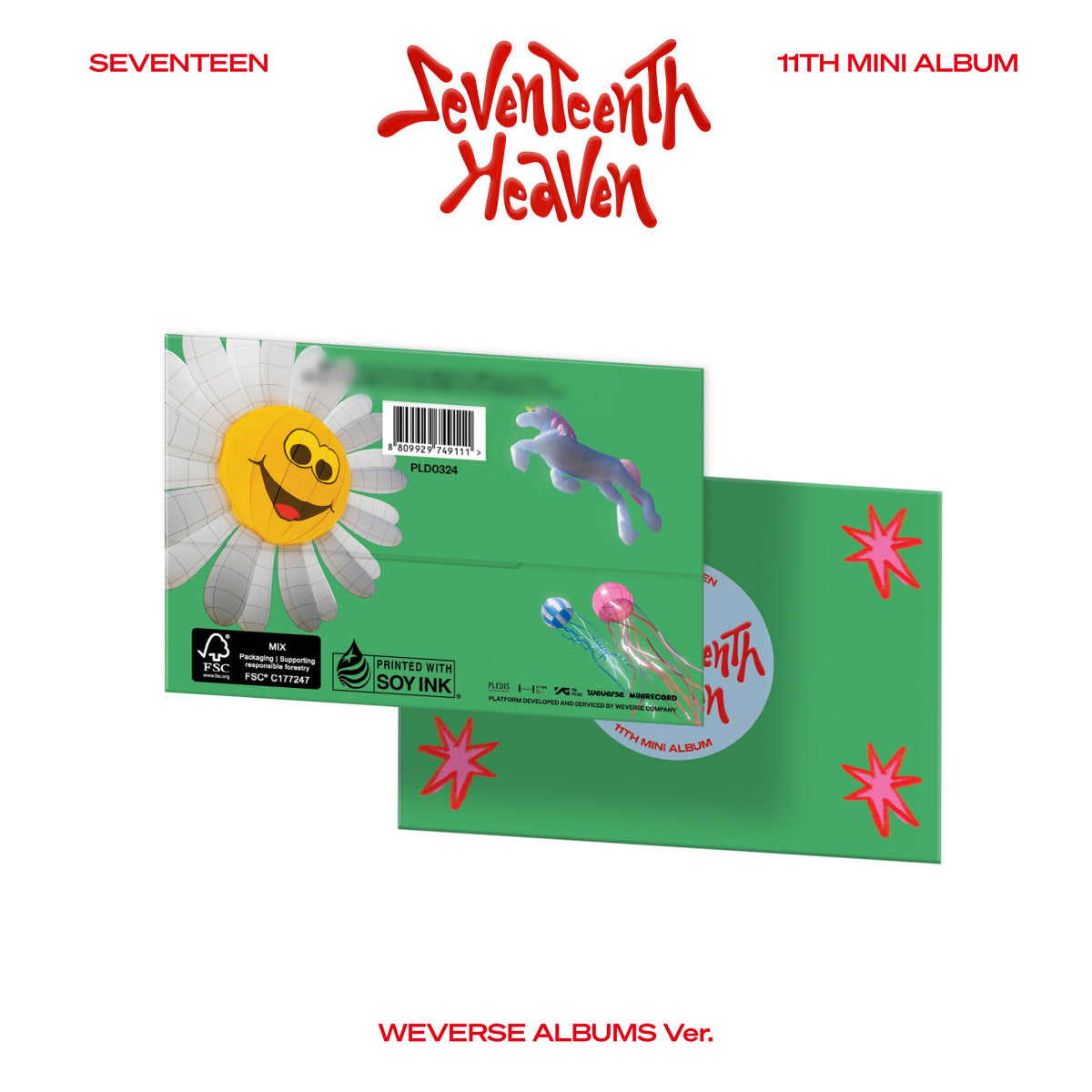 Seventeen 세븐틴 - 11th Mini-Album 'Seventeenth Heaven' (Weverse Albums Version) + Soundwave POB Paper Coaster