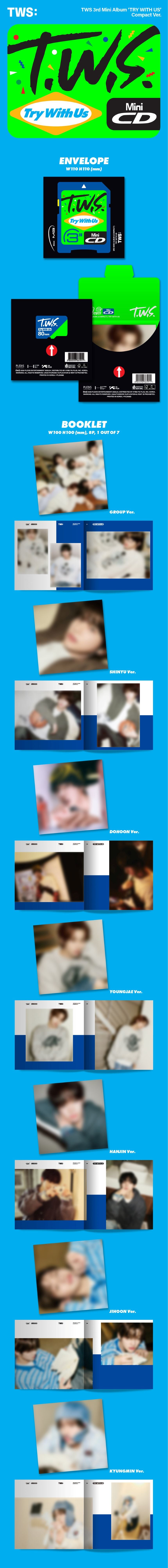 TWS - 3rd Mini-Album 'TRY WITH US' (Compact Version) + KPOP2GETHER Circle Photocard & Logo Frame POB