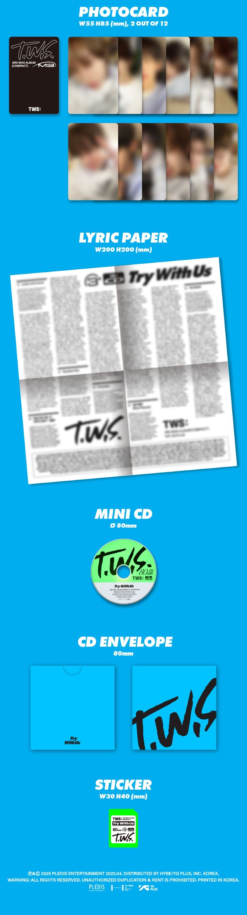 TWS - 3rd Mini-Album 'TRY WITH US' (Compact Version) + KPOP2GETHER Circle Photocard & Logo Frame POB