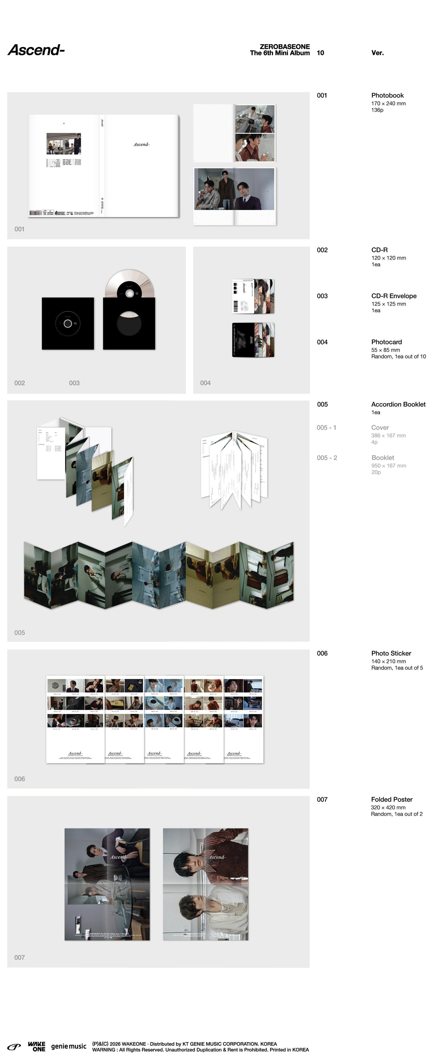 ZEROBASEONE - 6th Mini Album 'Ascend-' (Photobook Ver.) + Apple Music POB