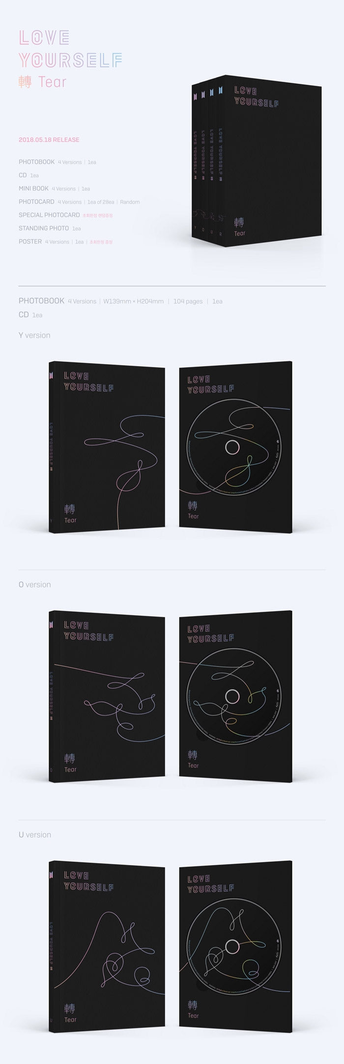 BTS 방탄소년단 - 3rd Full Album 'LOVE YOURSELF: Tear'
