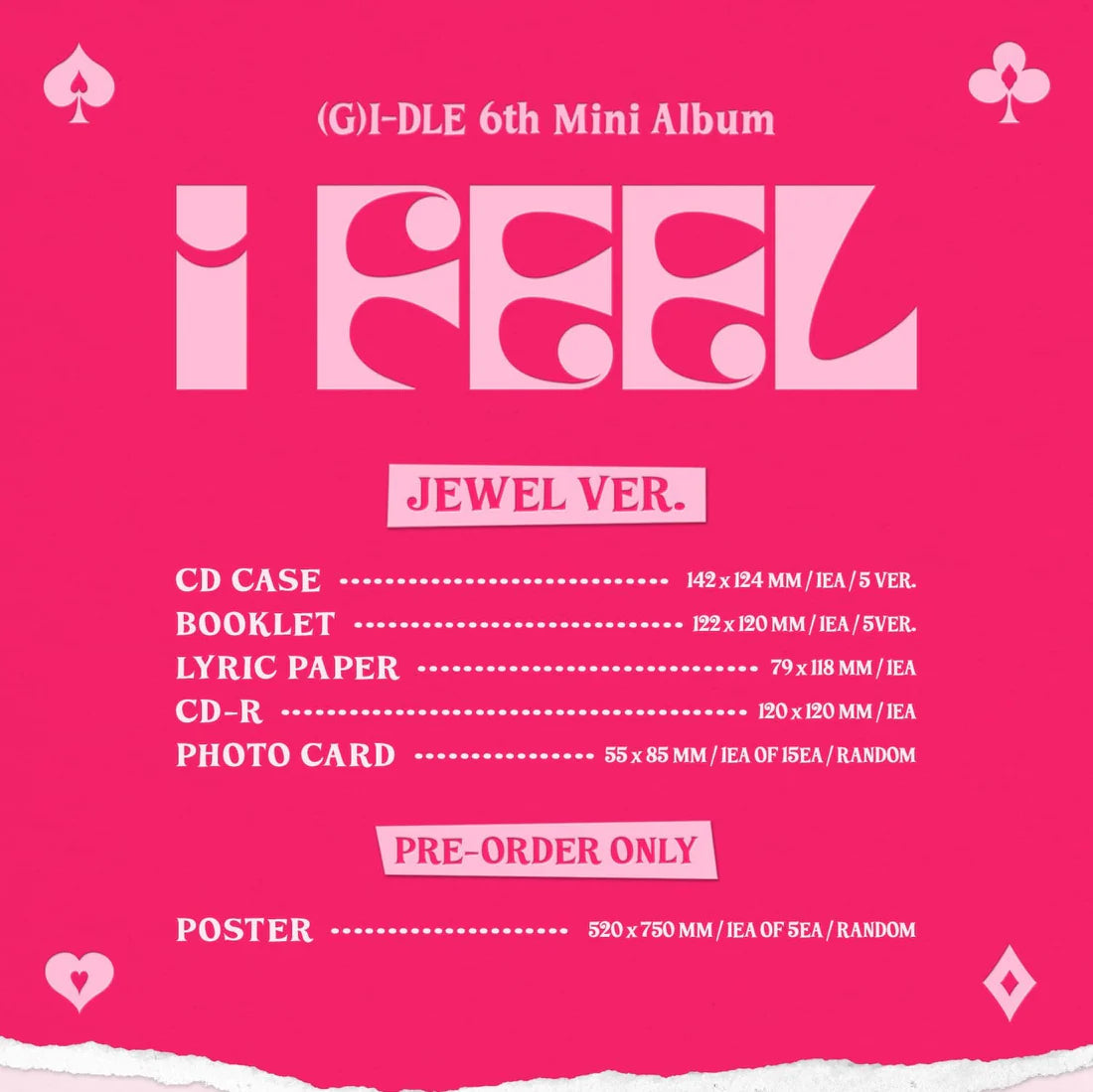 (G)I-DLE - 6th Mini-Album 'I FEEL' (Jewel Case)