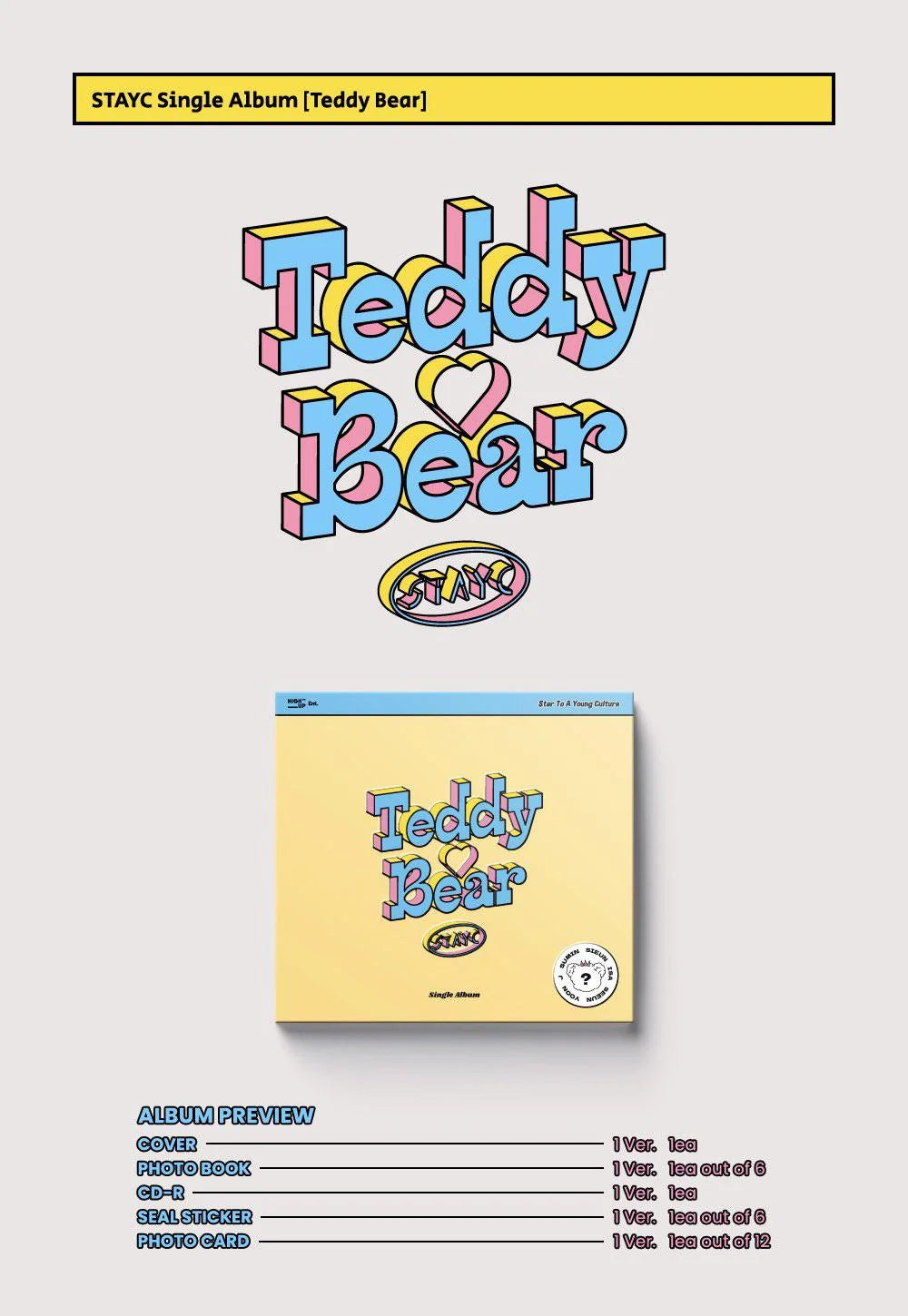 STAYC - 4th Single Album 'Teddy Bear' (Digipack Version)