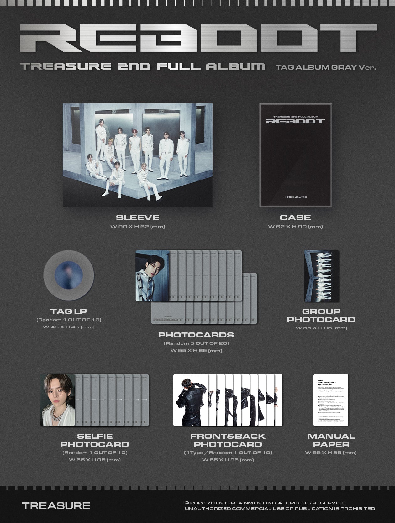 TREASURE - 2nd Full Album 'REBOOT’ (YG TAG Album) + Apple Music POB Photocard