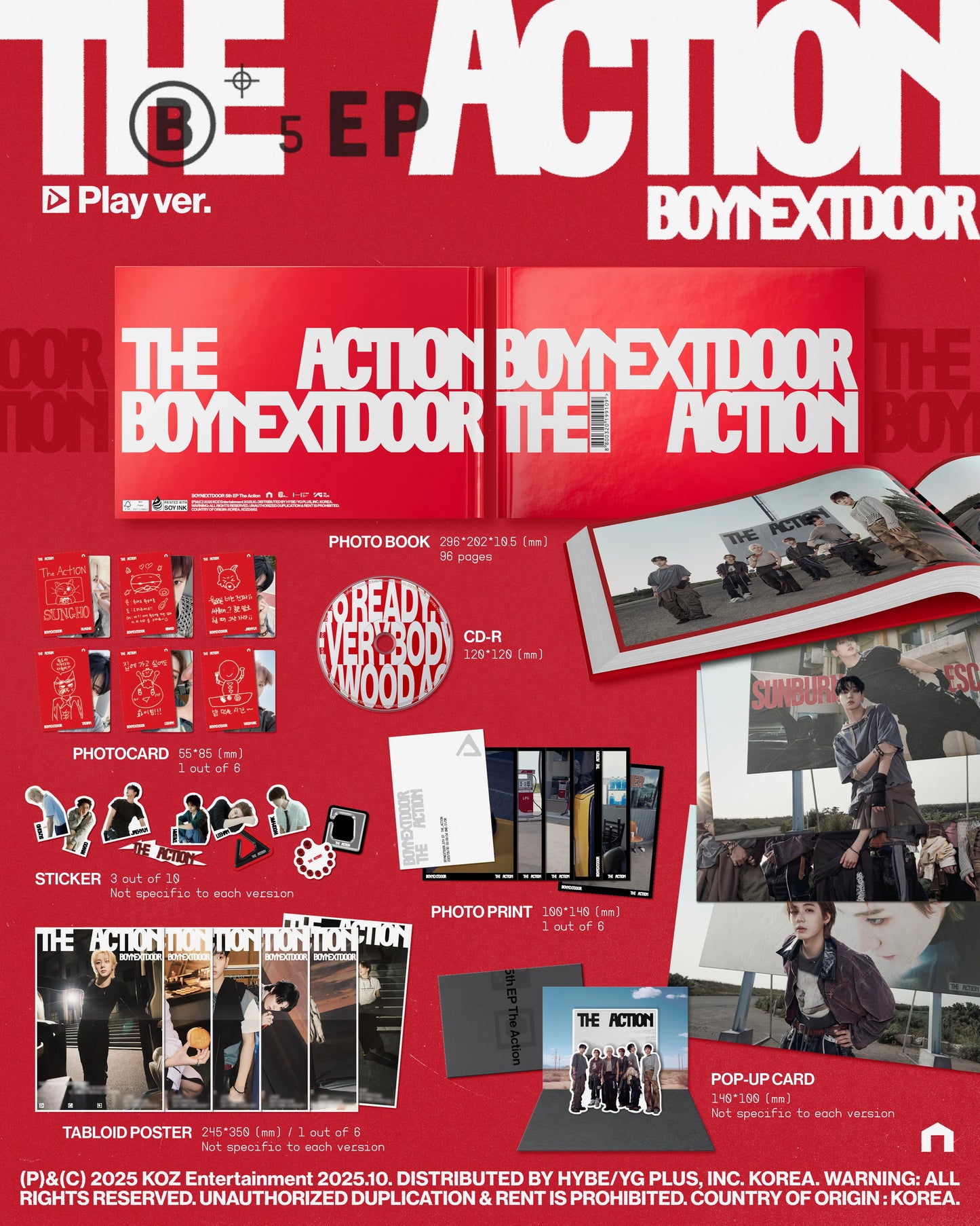 [PRE-ORDER] BOYNEXTDOOR - 5th EP 'The Action' (Photobook ver.) + Apple Music Photocard POB