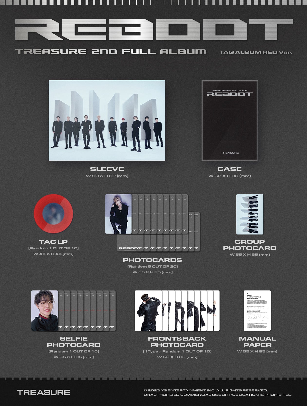 TREASURE - 2nd Full Album 'REBOOT’ (YG TAG Album) + Apple Music POB  Photocard