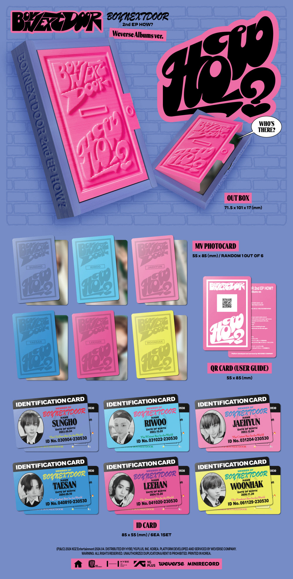 BOYNEXTDOOR - 2nd EP 'HOW?' (Weverse Albums Version)