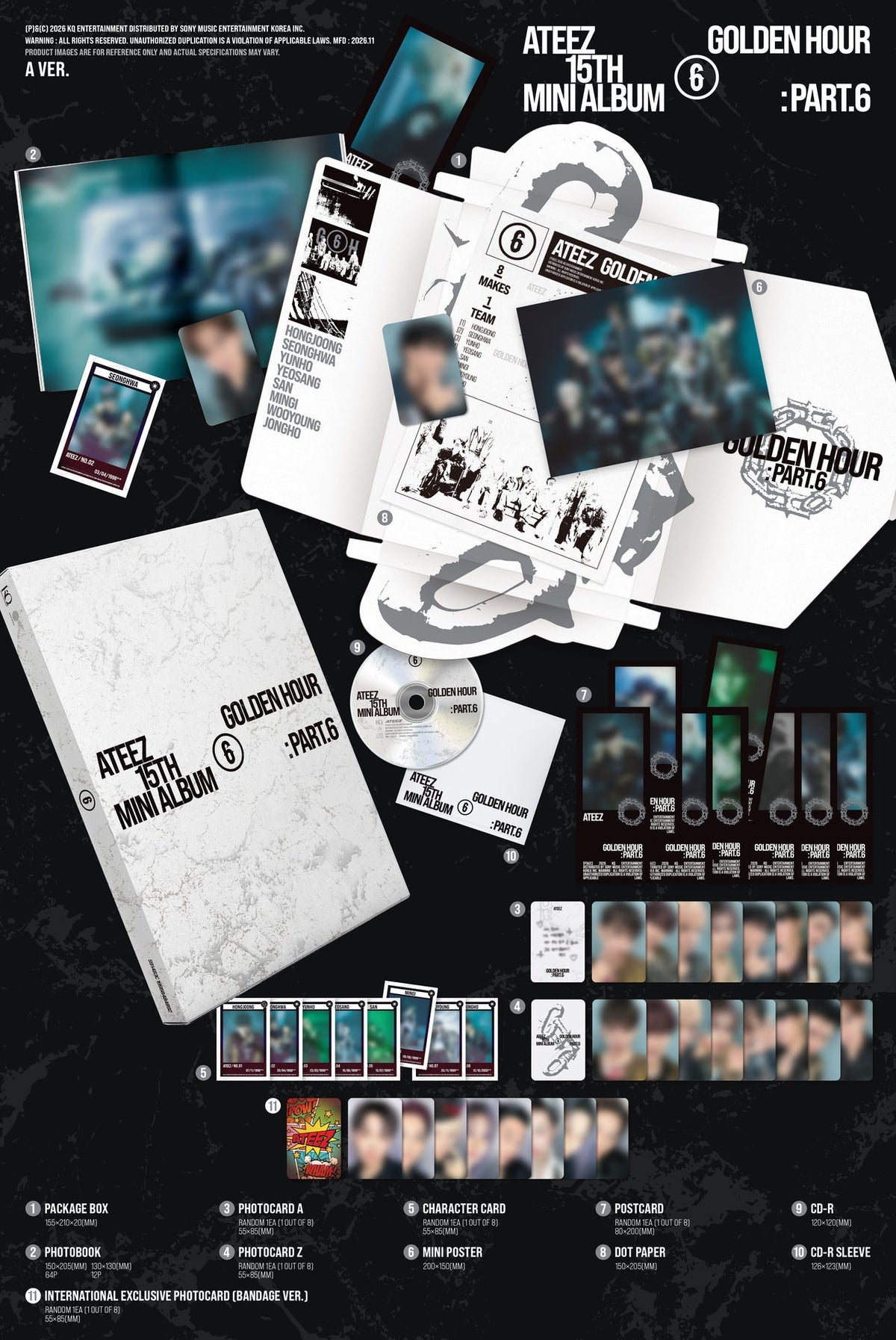 [PRE-ORDER] ATEEZ - 'GOLDEN HOUR: PART.6' (Standard ver.) (Random Member Signed)