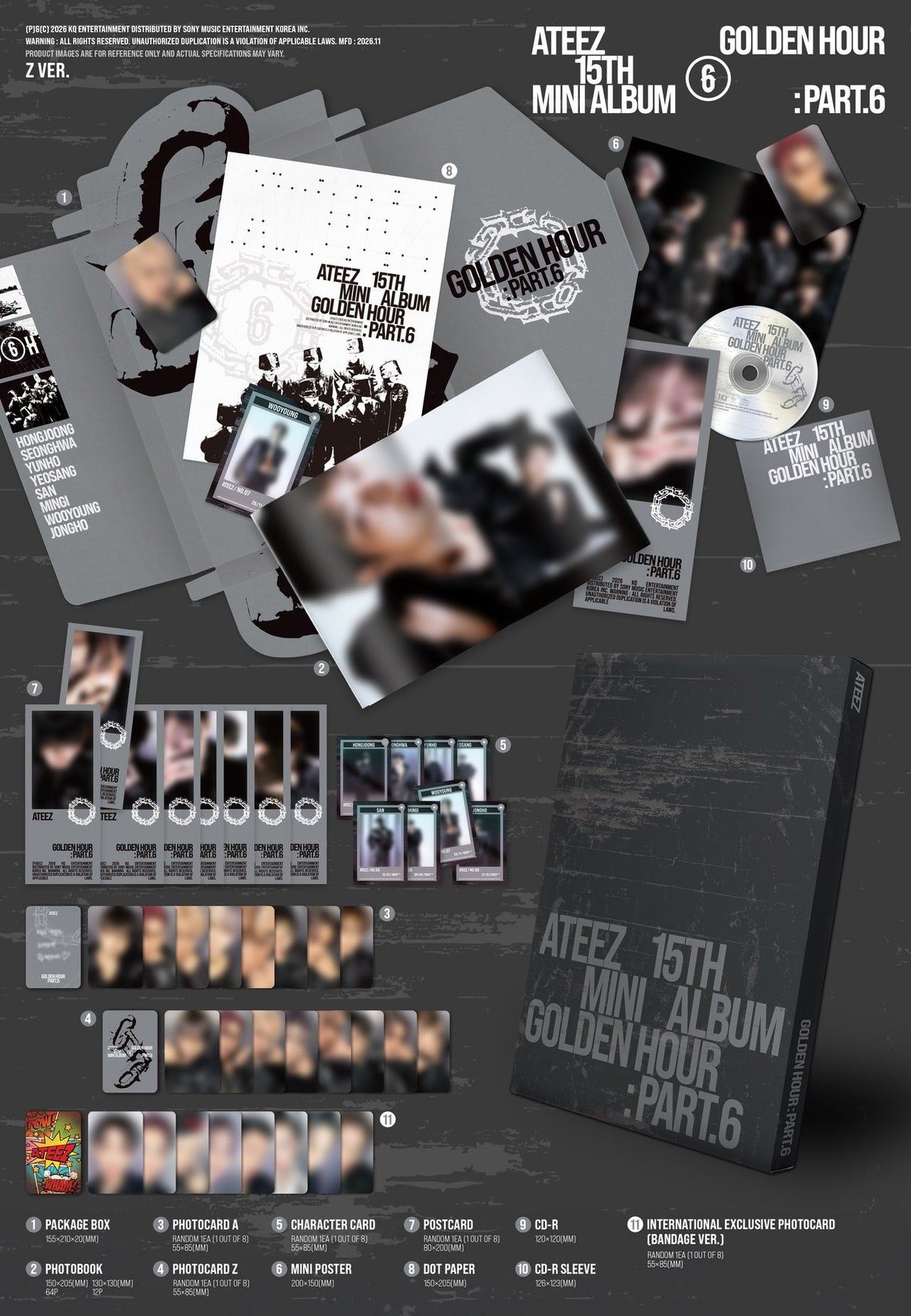 [PRE-ORDER] ATEEZ - 'GOLDEN HOUR: PART.6' (Standard ver.) (Random Member Signed)