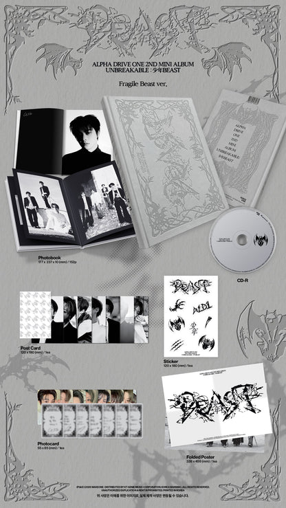[PRE-ORDER] ALPHA DRIVE ONE - 2nd Mini Album 'UNBREAKABLE : 少年BEAST' (Fragile Beast Ver.) (U.S Exclusive)