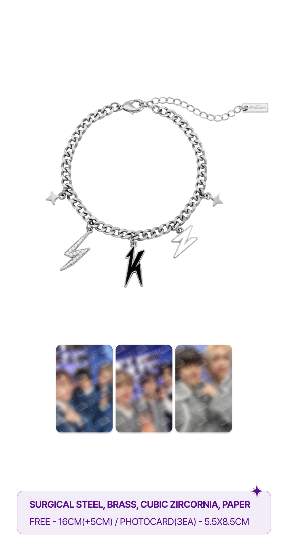 Stray Kids - 4th Fanmeeting 'SKZ'S MAGIC SCHOOL' MD - Charm Bracelet + Photocard Set