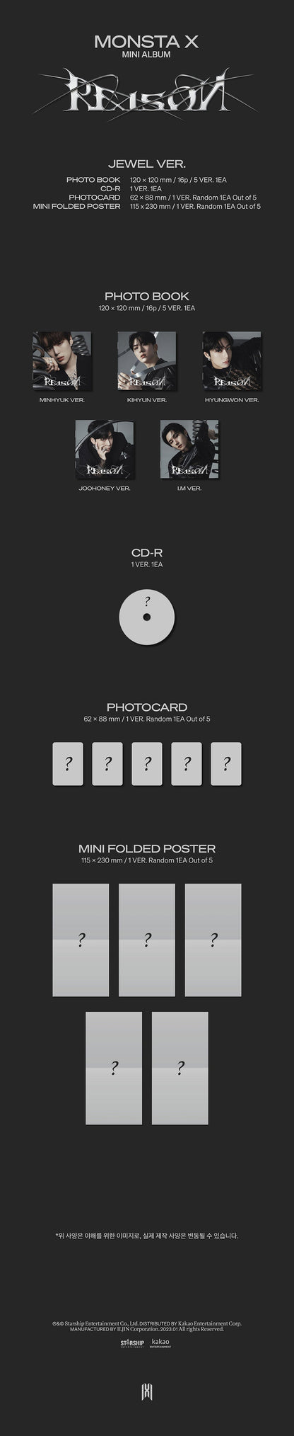 MONSTA X - 12th Mini-Album 'REASON' (Jewel Case)