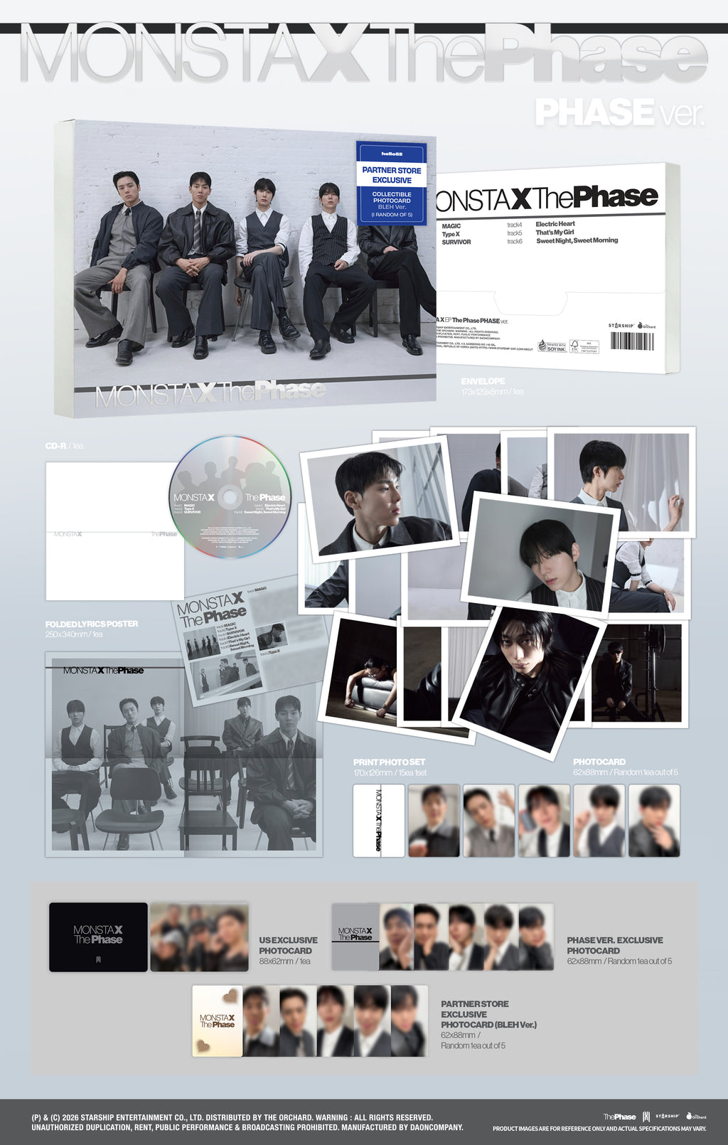 [PRE-ORDER] MONSTA X - 'The Phase' (PHASE ver.) (hello82 PARTNER STORE Exclusive)