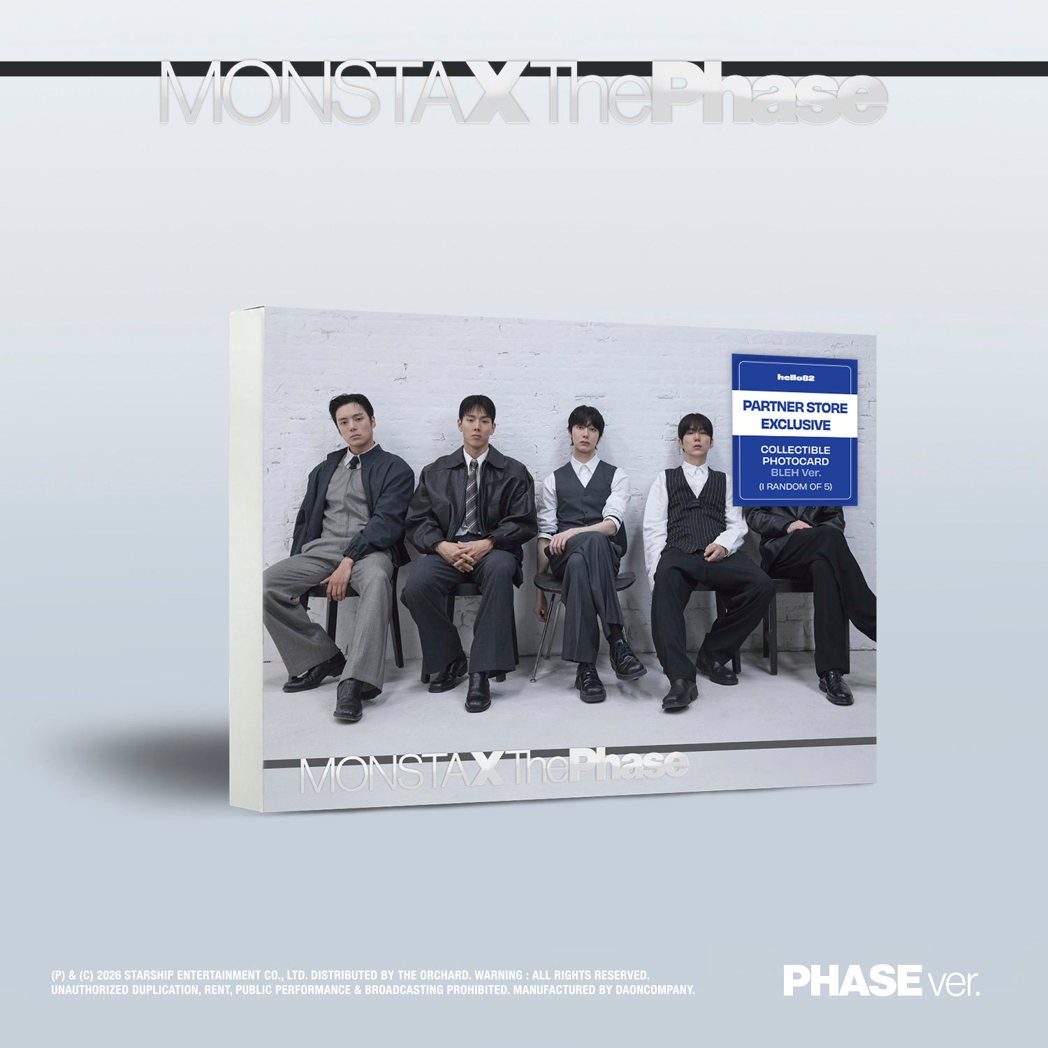 [PRE-ORDER] MONSTA X - 'The Phase' (PHASE ver.) (hello82 PARTNER STORE Exclusive)