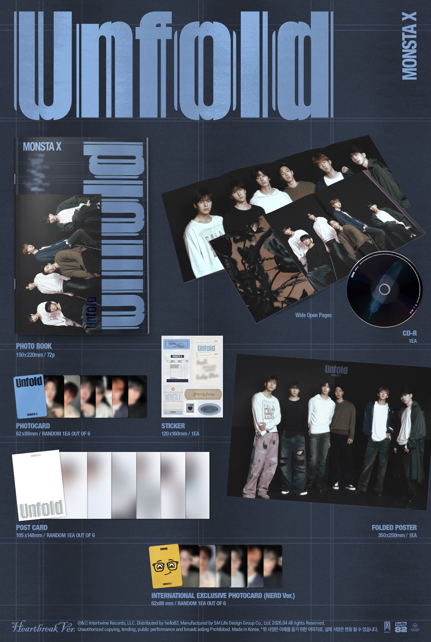 MONSTA X - 'Unfold' (Standard ver.) (RANDOM MEMBER SIGNED)