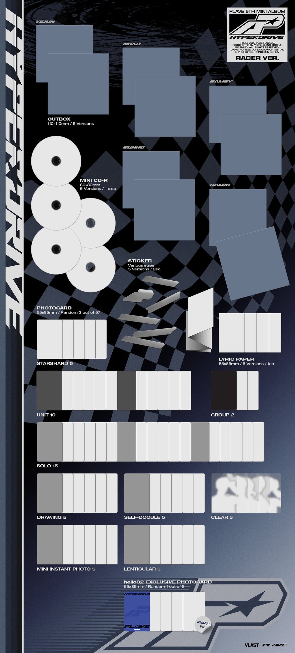 [PRE-ORDER] PLAVE 5th Mini Album 'HYPERDRIVE' (Racer Ver.)(hello82 Exclusive)